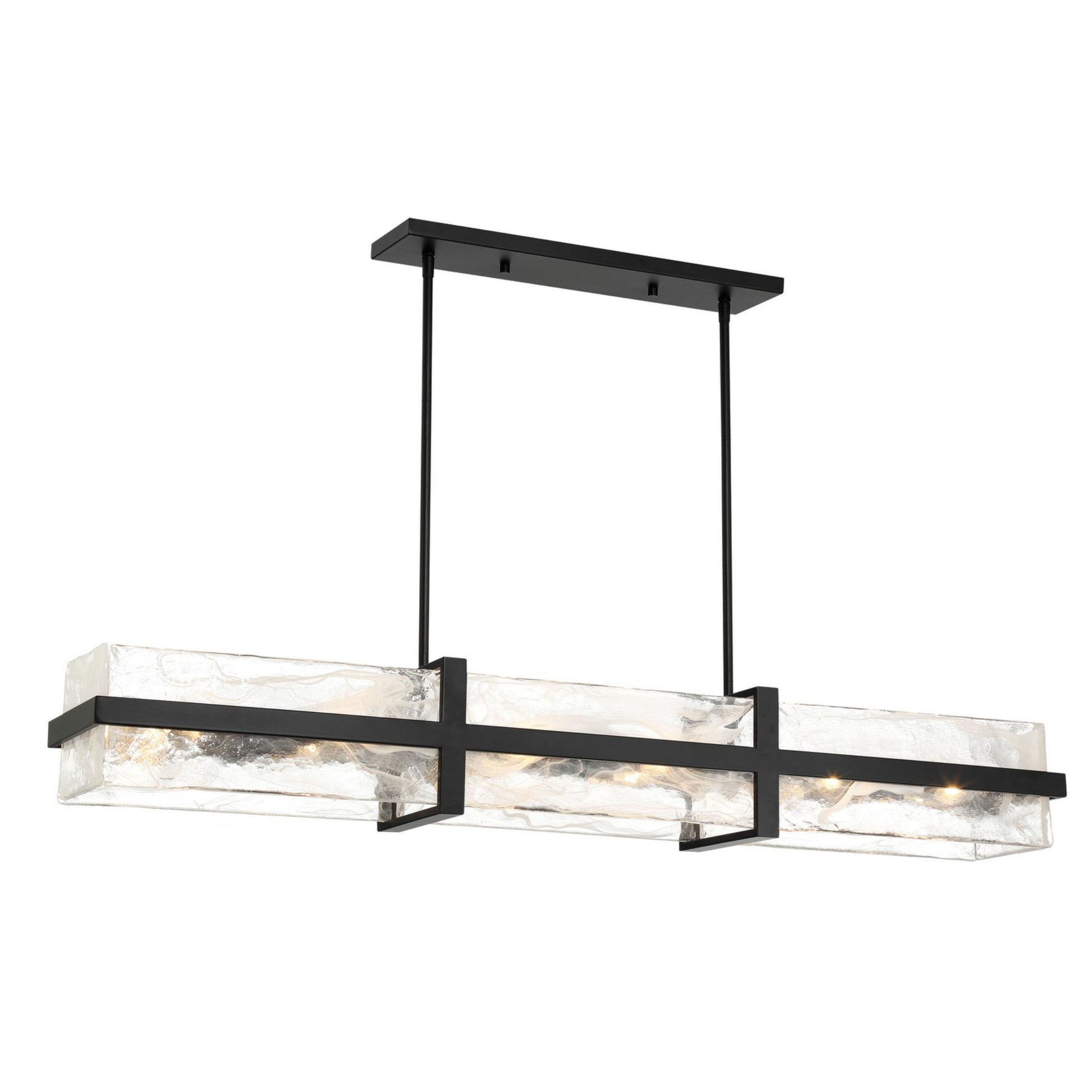 Cloud Break 48" 12-Light Island Light, Coal Finish - Bees Lighting
