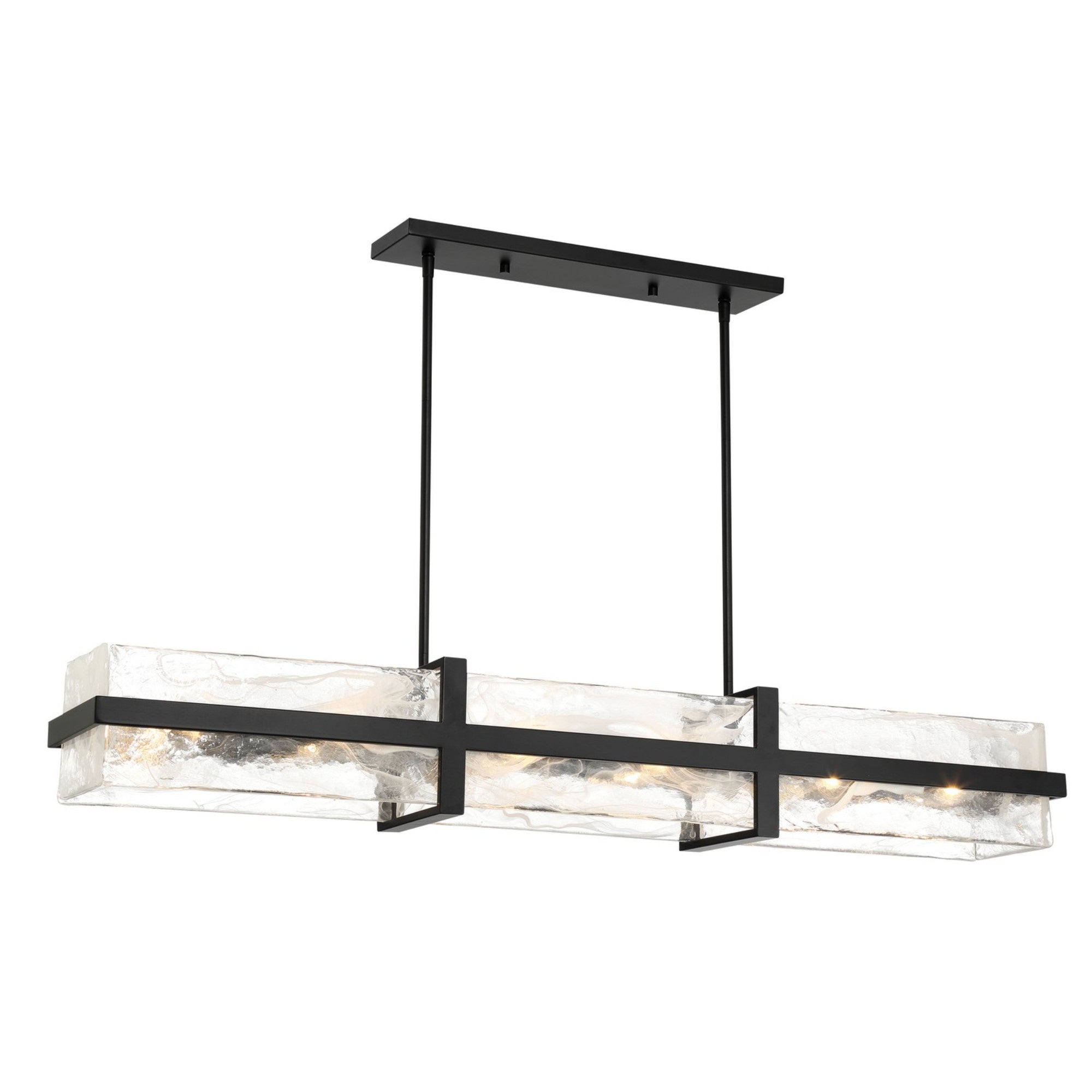Cloud Break 48" 12-Light Island Light, Coal Finish - Bees Lighting