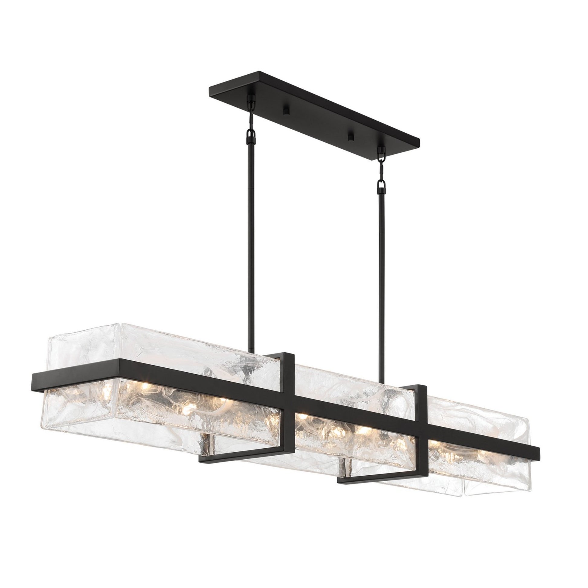 Cloud Break 48" 12-Light Island Light, Coal Finish - Bees Lighting