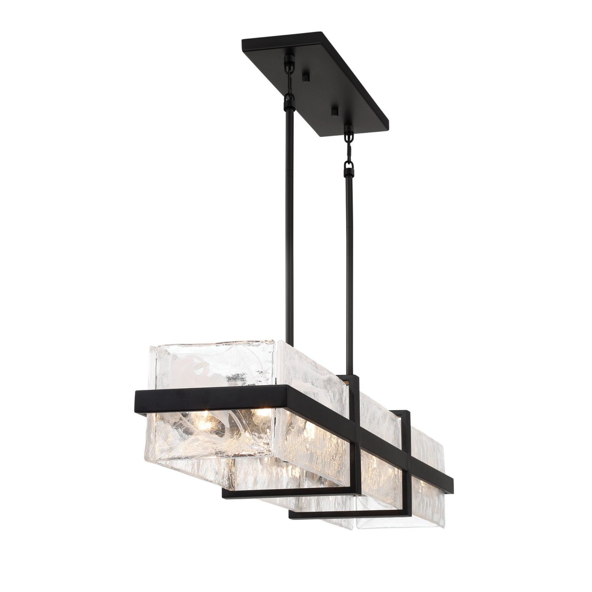 Cloud Break 48" 12-Light Island Light, Coal Finish - Bees Lighting