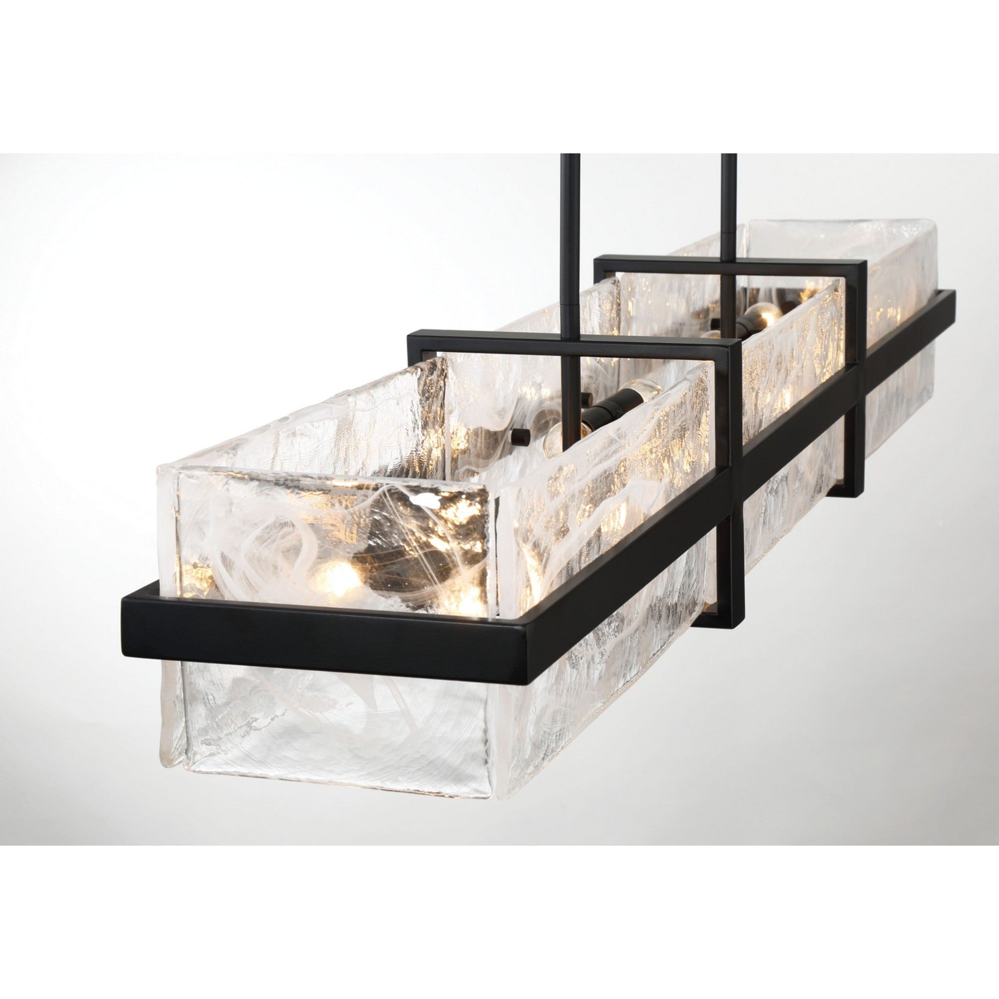 Cloud Break 48" 12-Light Island Light, Coal Finish - Bees Lighting