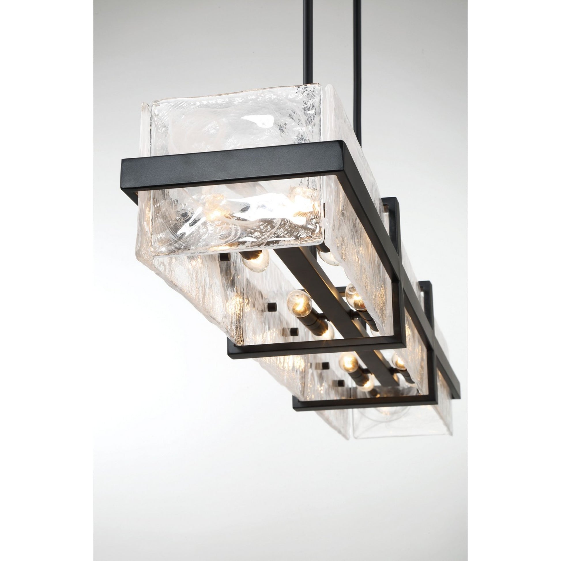 Cloud Break 48" 12-Light Island Light, Coal Finish - Bees Lighting