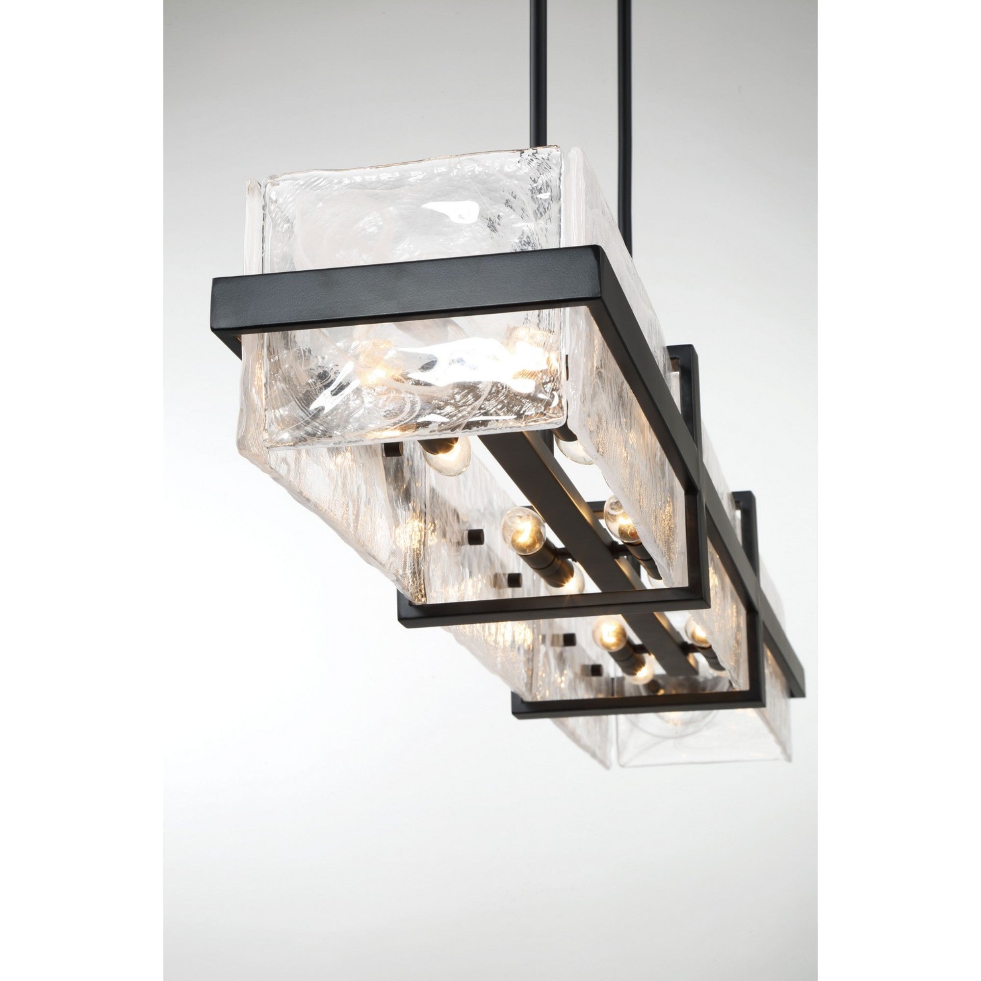Cloud Break 48" 12-Light Island Light, Coal Finish - Bees Lighting