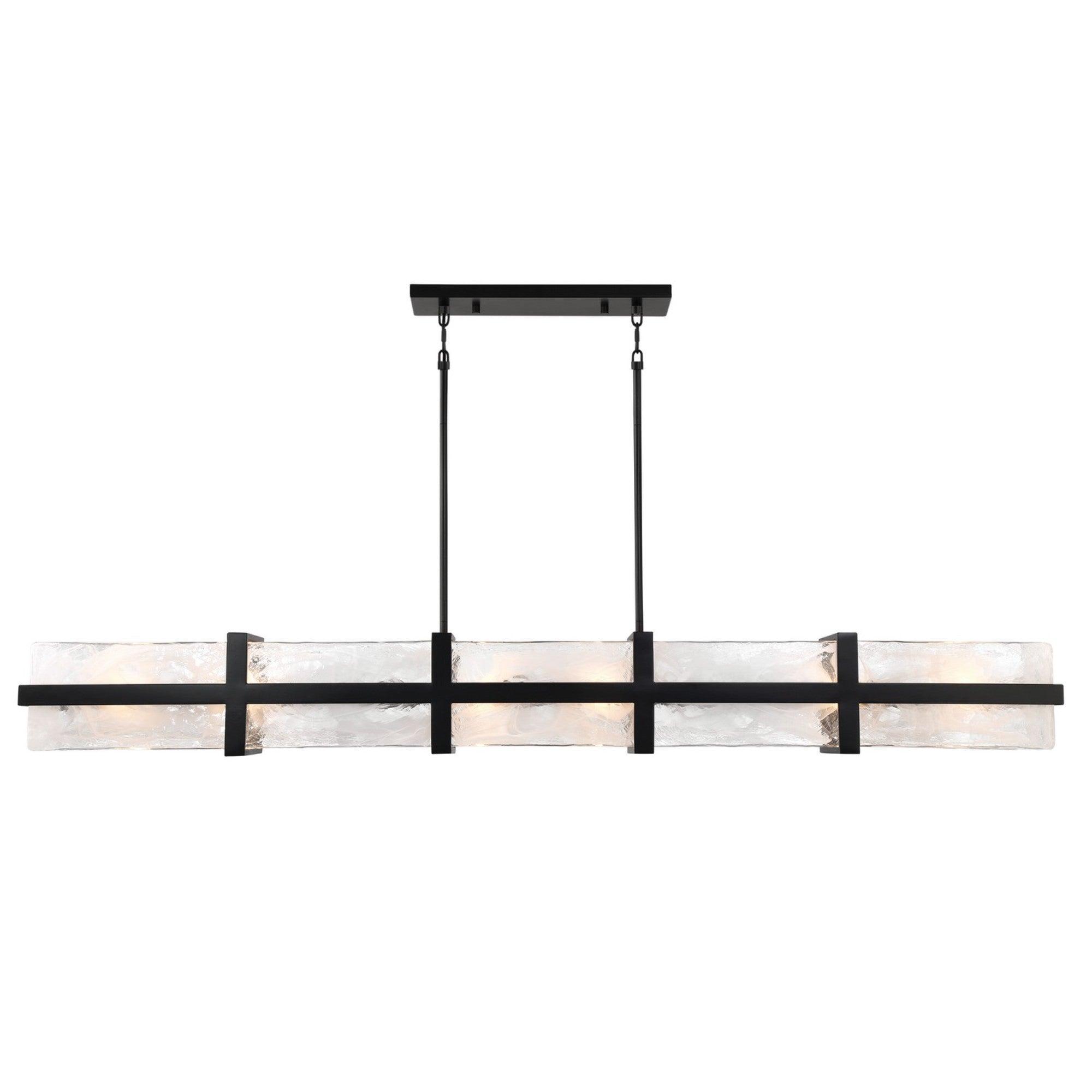 Cloud Break 60" 12-Light Island Light, Coal Finish - Bees Lighting