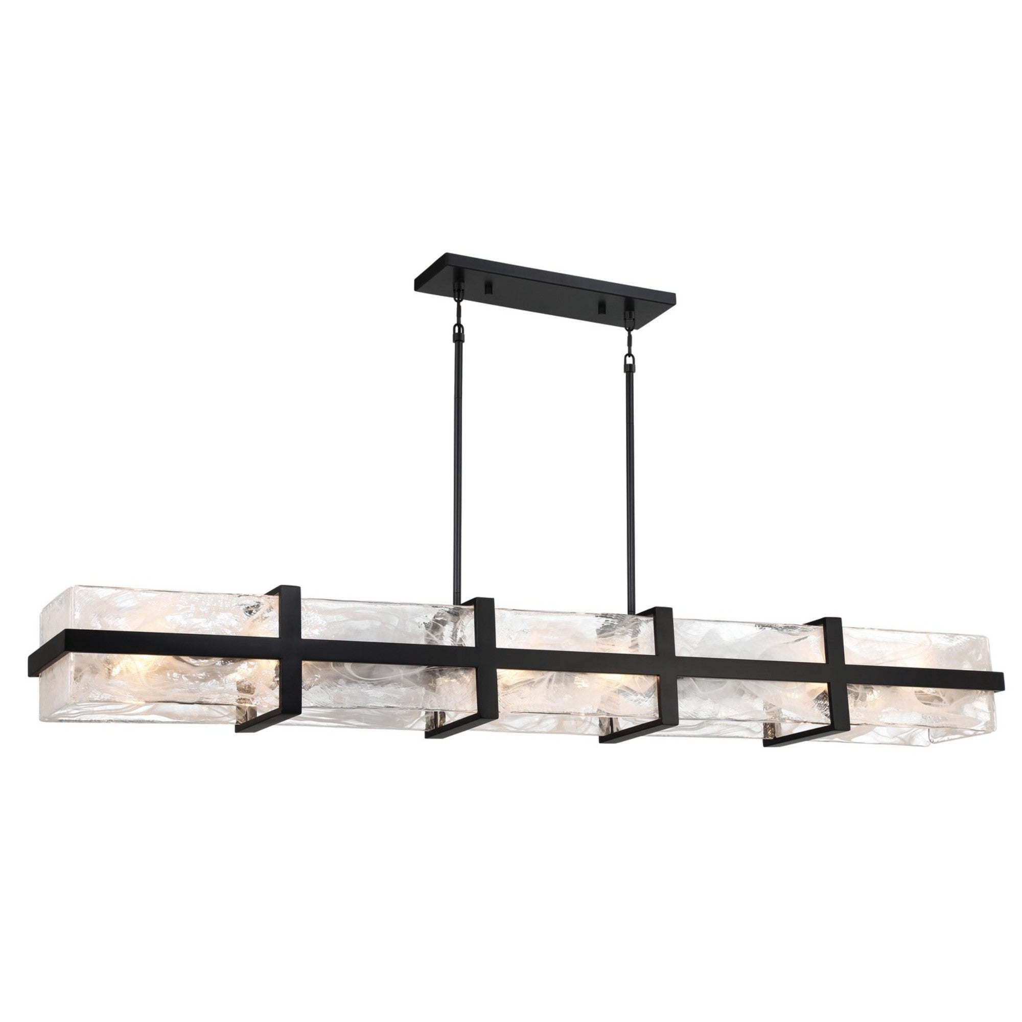 Cloud Break 60" 12-Light Island Light, Coal Finish - Bees Lighting