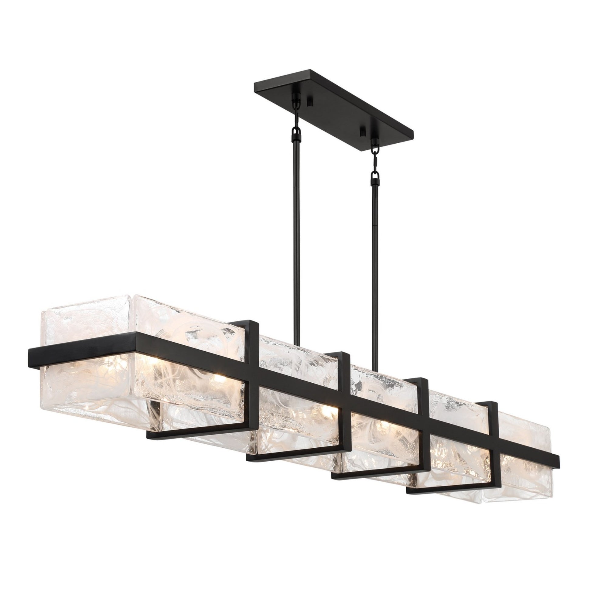Cloud Break 60" 12-Light Island Light, Coal Finish - Bees Lighting