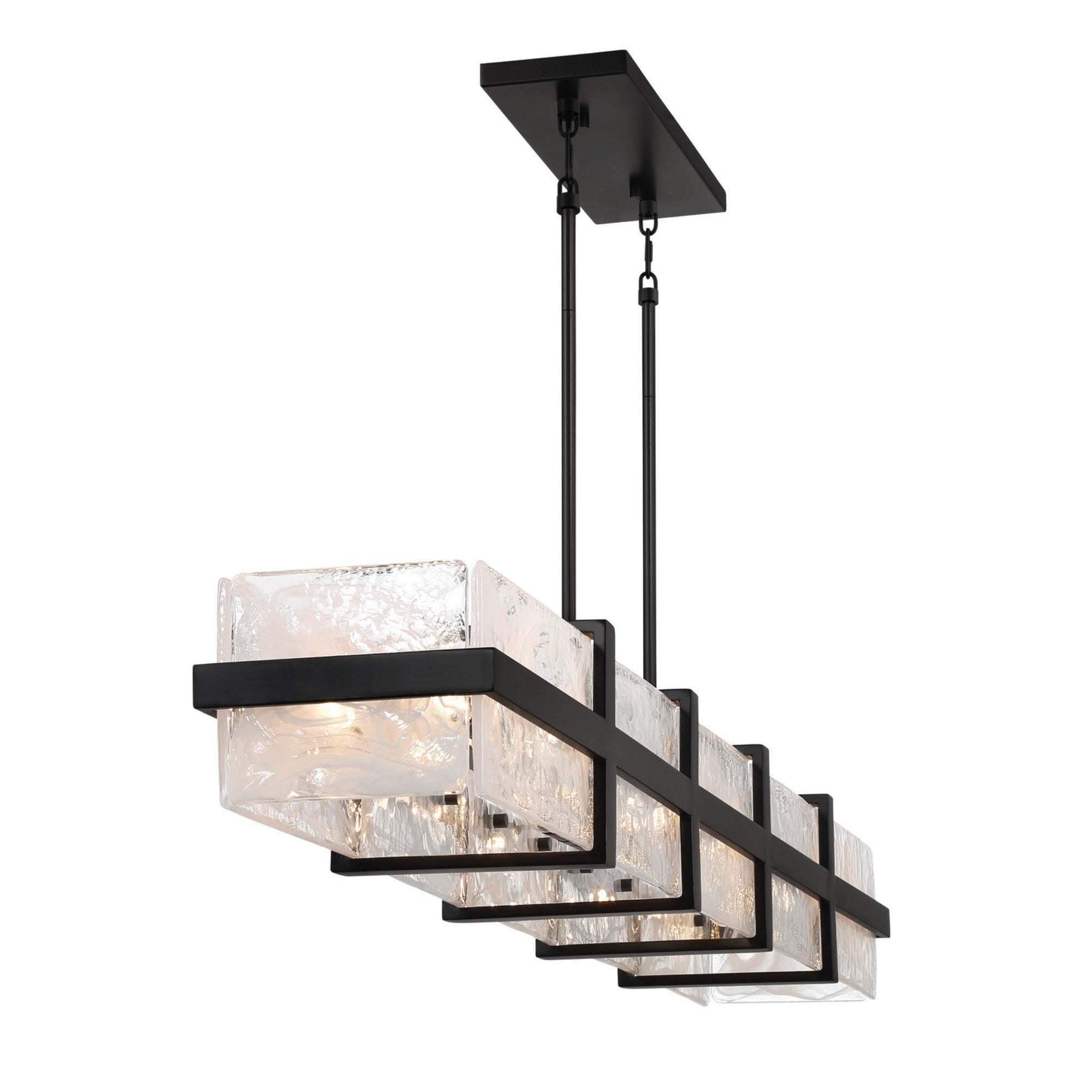 Cloud Break 60" 12-Light Island Light, Coal Finish - Bees Lighting