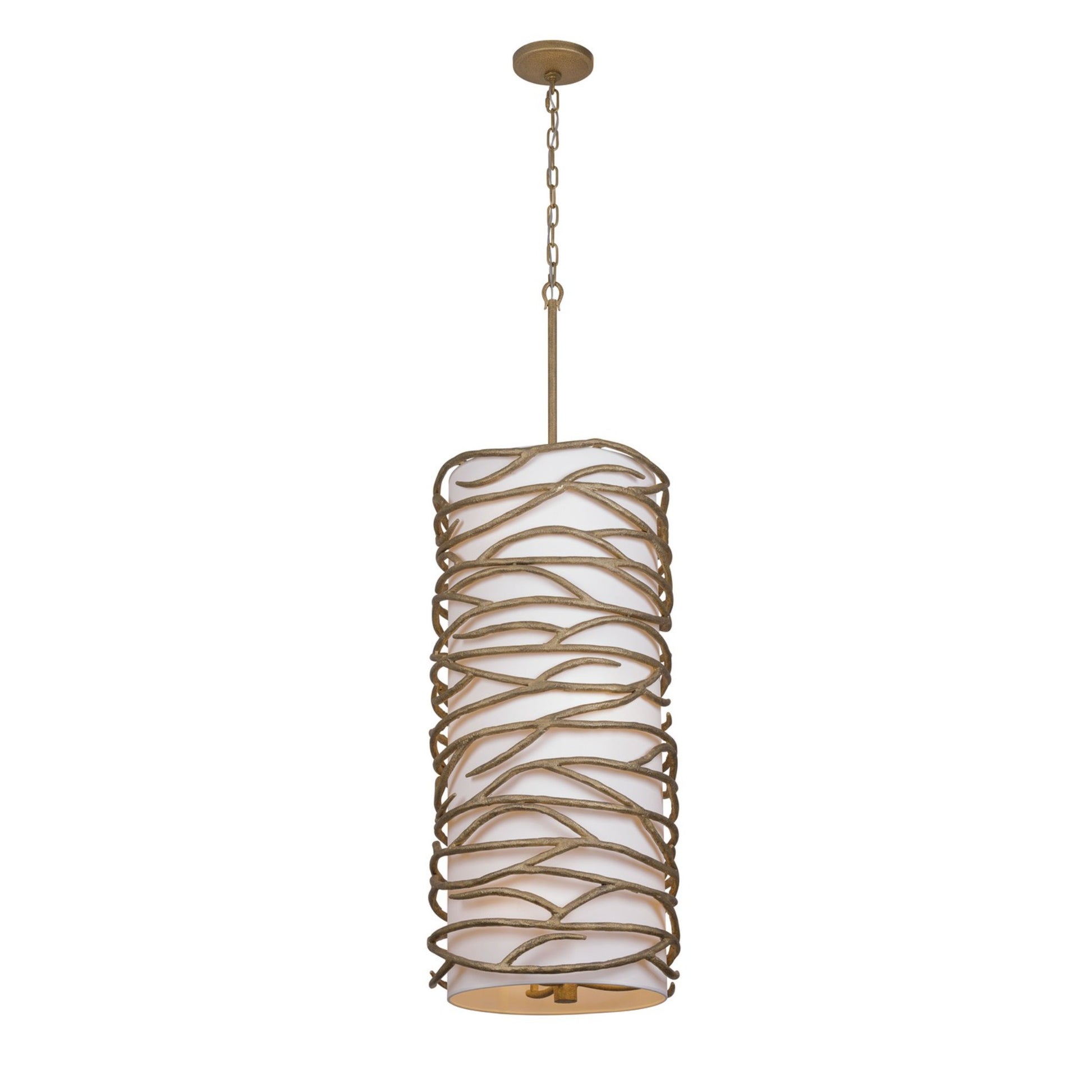 Branch Reality 16" 9-Light Pendant, Ashen Gold Finish - Bees Lighting