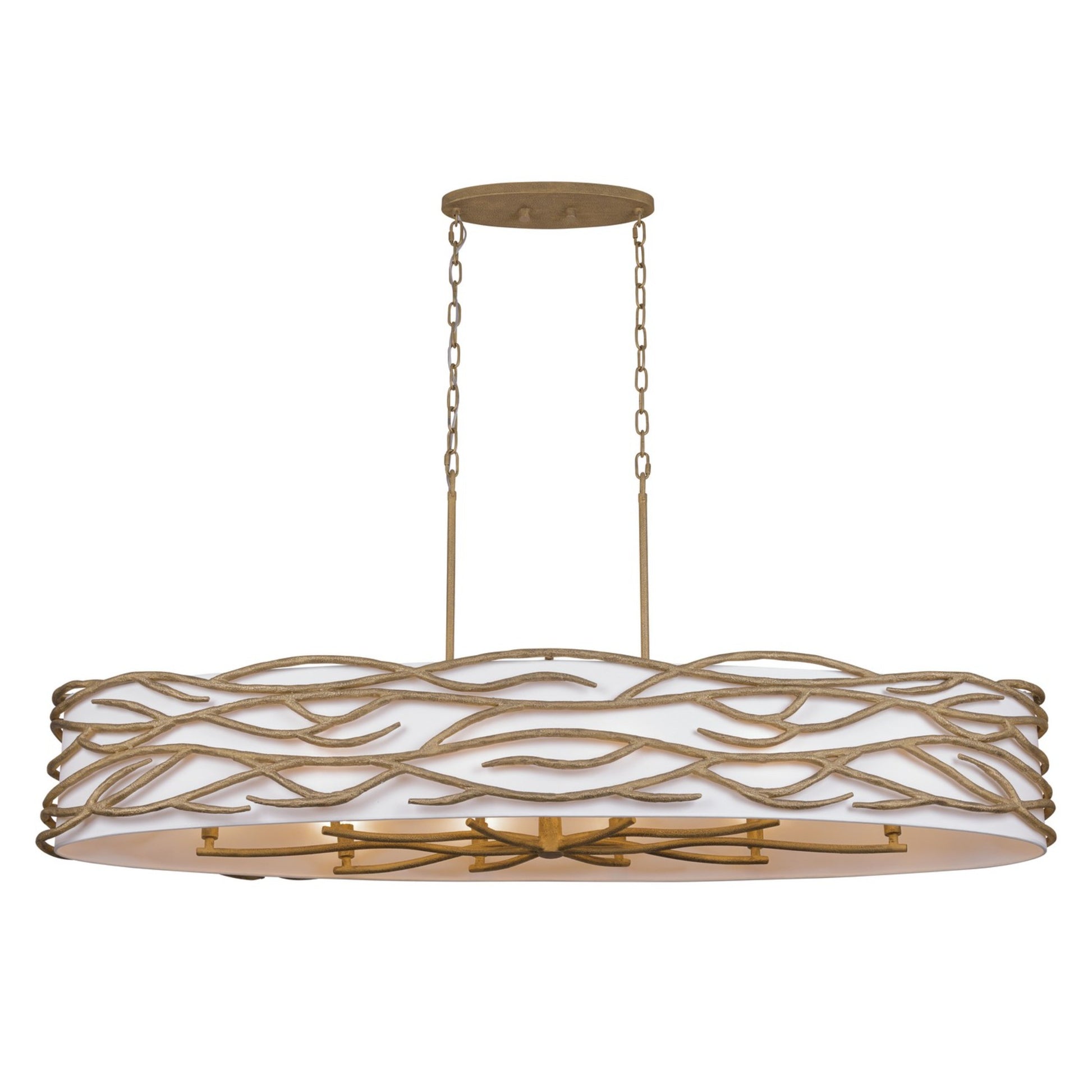 Branch Reality 60" 10-Light Island Light, Ashen Gold Finish - Bees Lighting