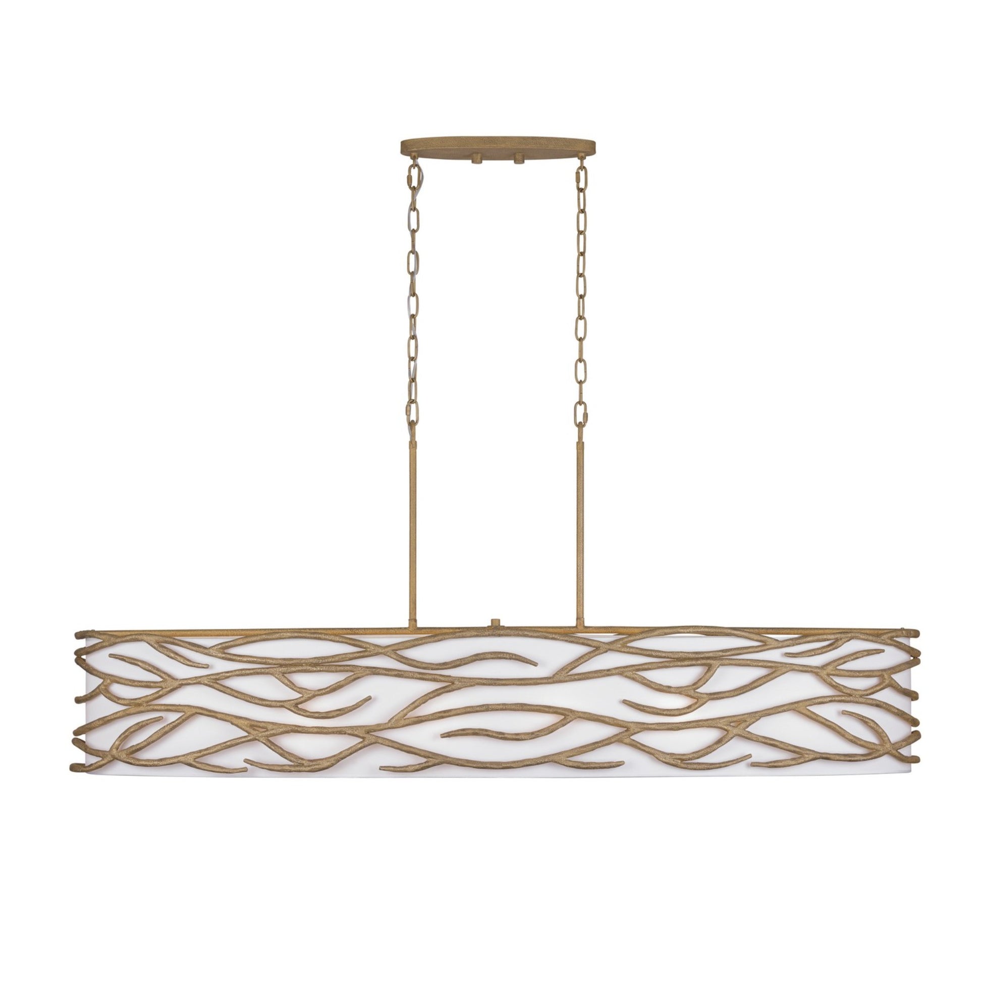 Branch Reality 60" 10-Light Island Light, Ashen Gold Finish - Bees Lighting