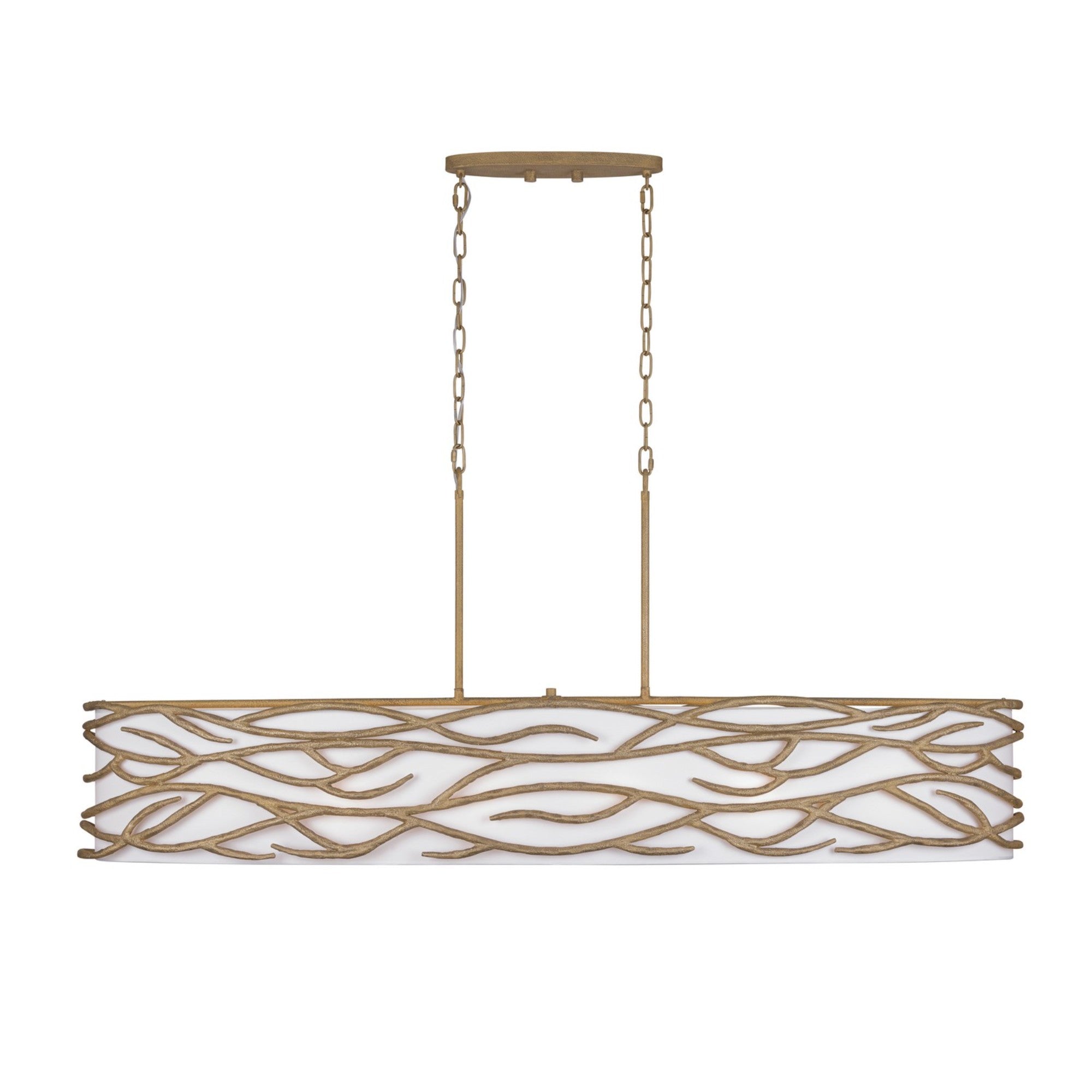 Branch Reality 60" 10-Light Island Light, Ashen Gold Finish - Bees Lighting