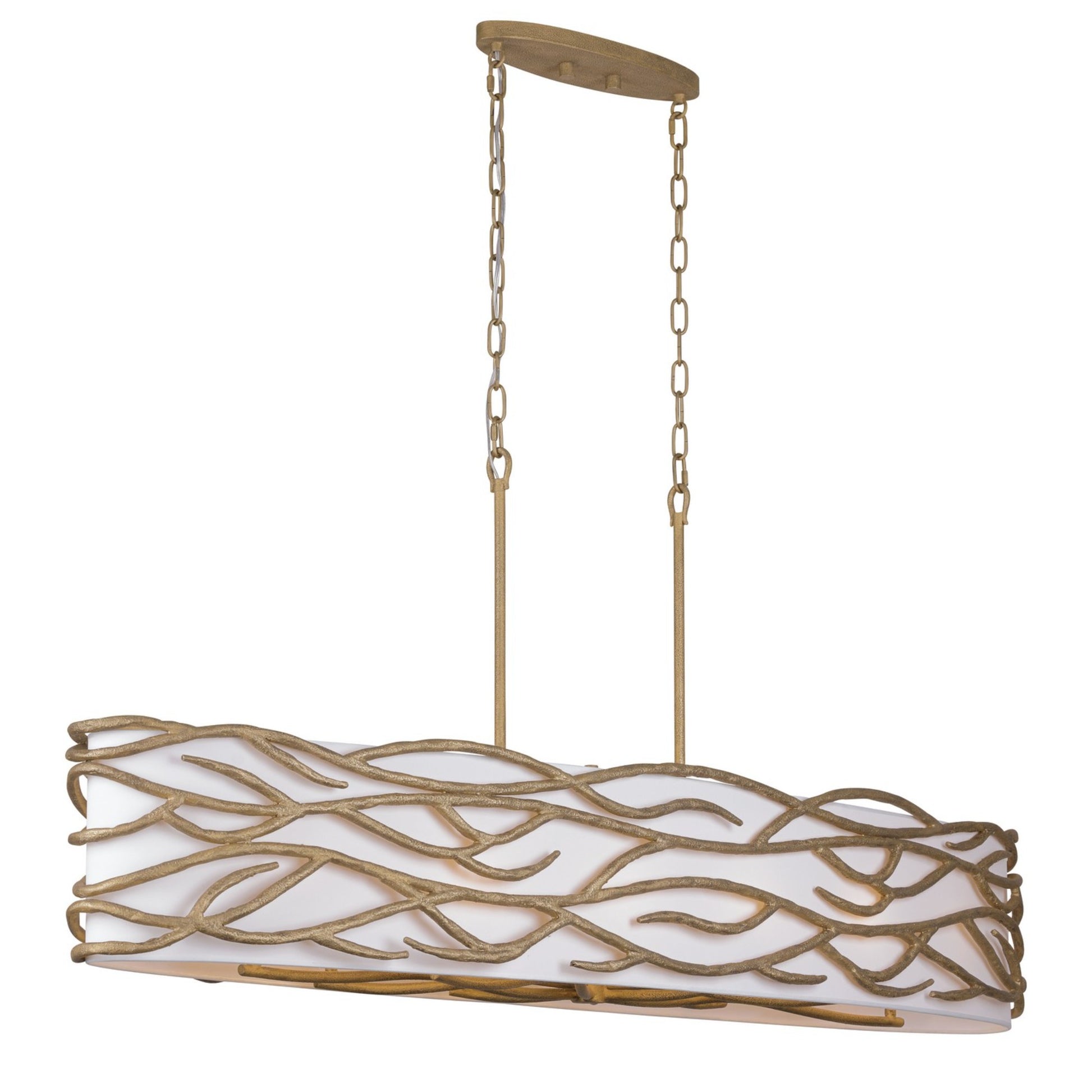 Branch Reality 60" 10-Light Island Light, Ashen Gold Finish - Bees Lighting