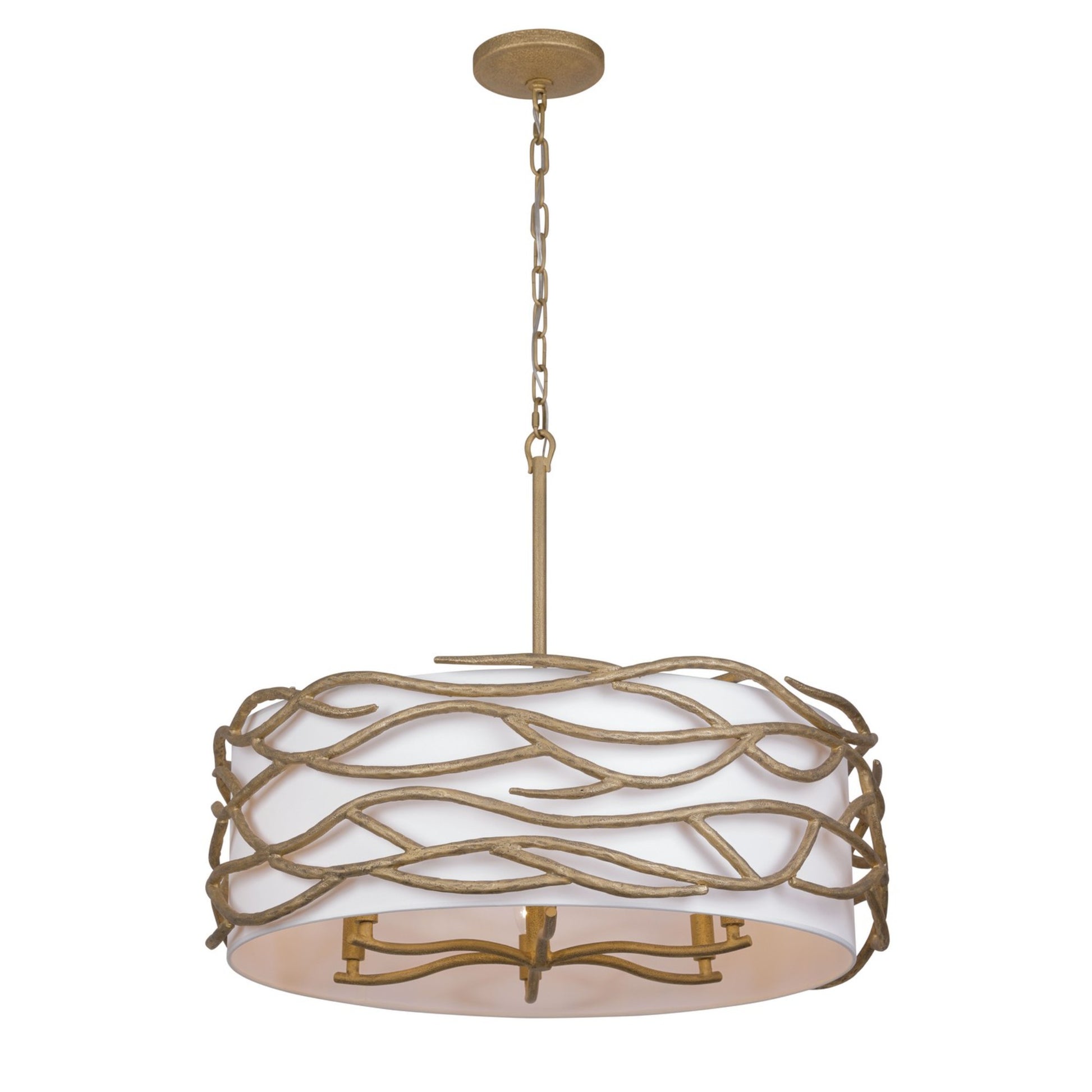 Branch Reality 28" 6-Light Pendant, Ashen Gold Finish - Bees Lighting