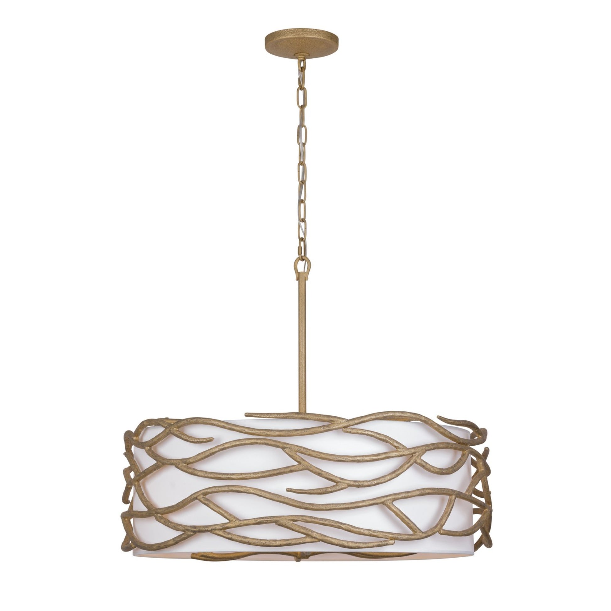 Branch Reality 28" 6-Light Pendant, Ashen Gold Finish - Bees Lighting