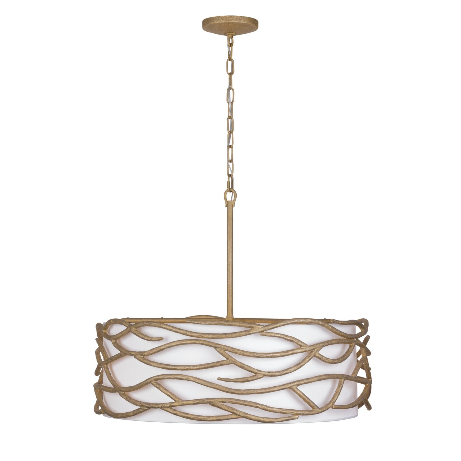 Branch Reality 28" 6-Light Pendant, Ashen Gold Finish - Bees Lighting