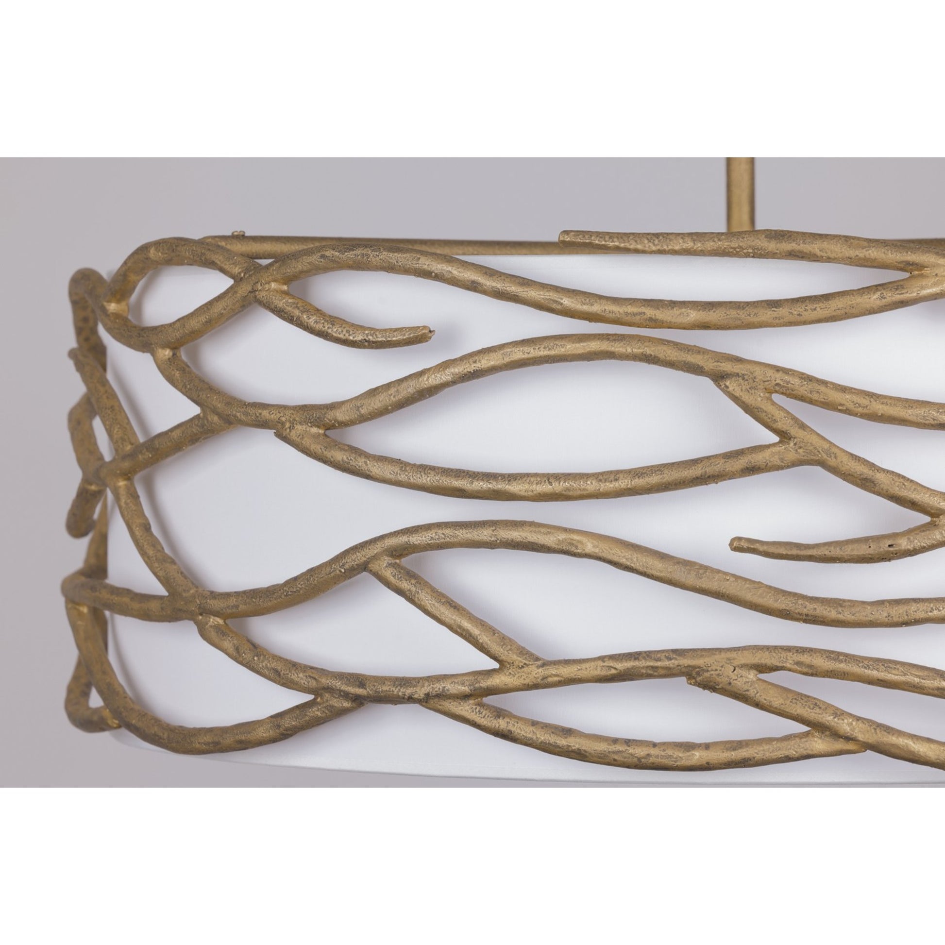 Branch Reality 28" 6-Light Pendant, Ashen Gold Finish - Bees Lighting
