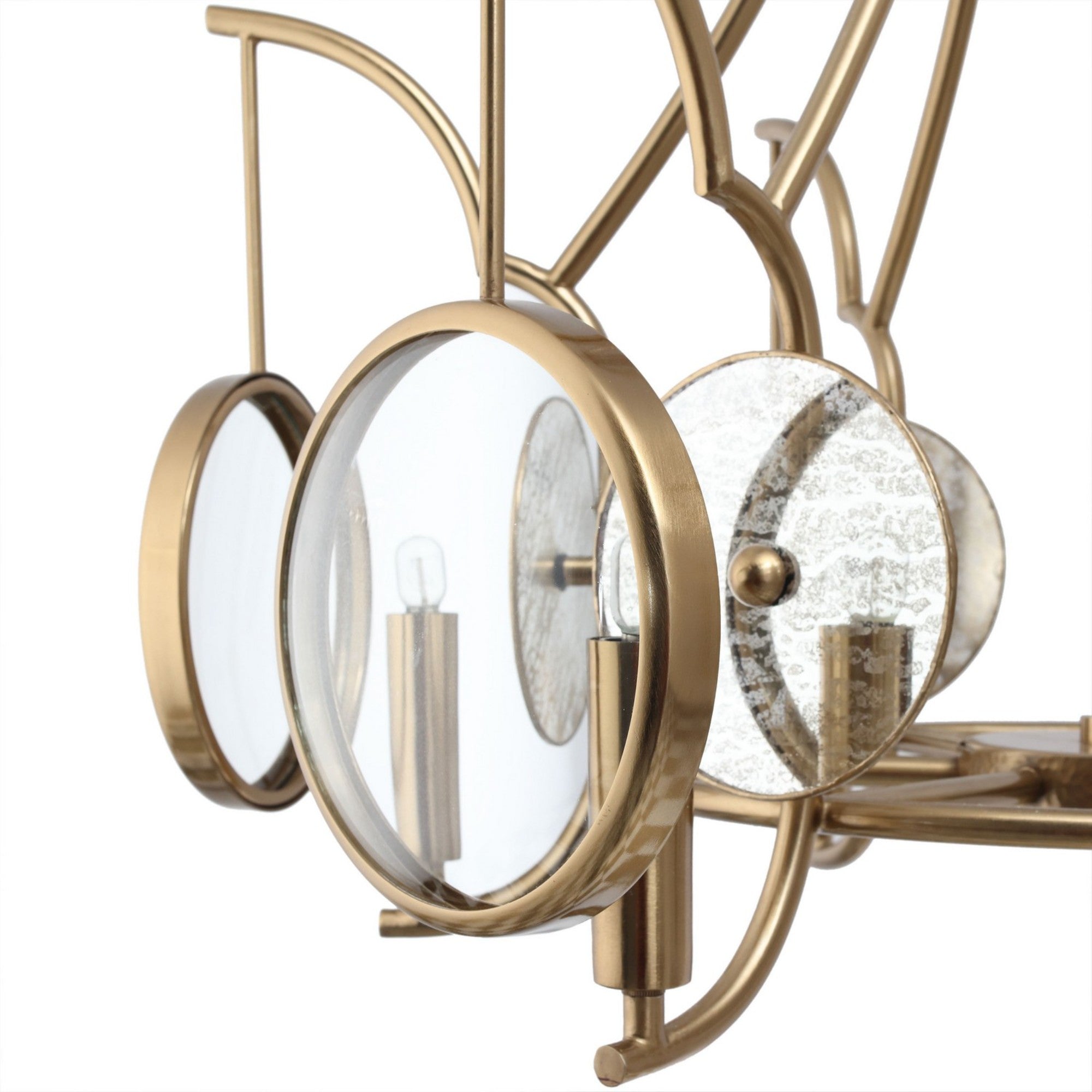 Into Focus 32" 6-Light Chandelier, Artisan Brass Finish - Bees Lighting