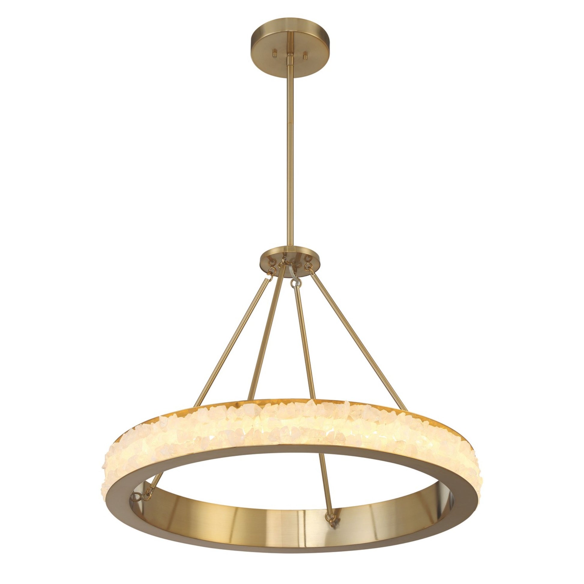 Divinely 29" LED Chandelier, Celeste Brass Finish - Bees Lighting