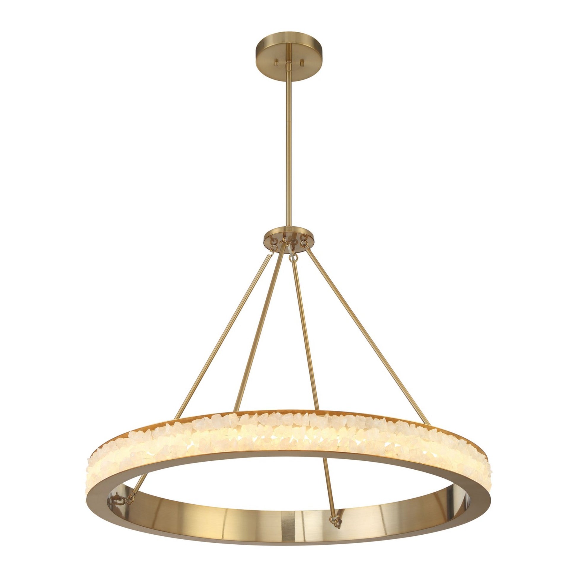 Divinely 37" LED Chandelier, Celeste Brass Finish - Bees Lighting