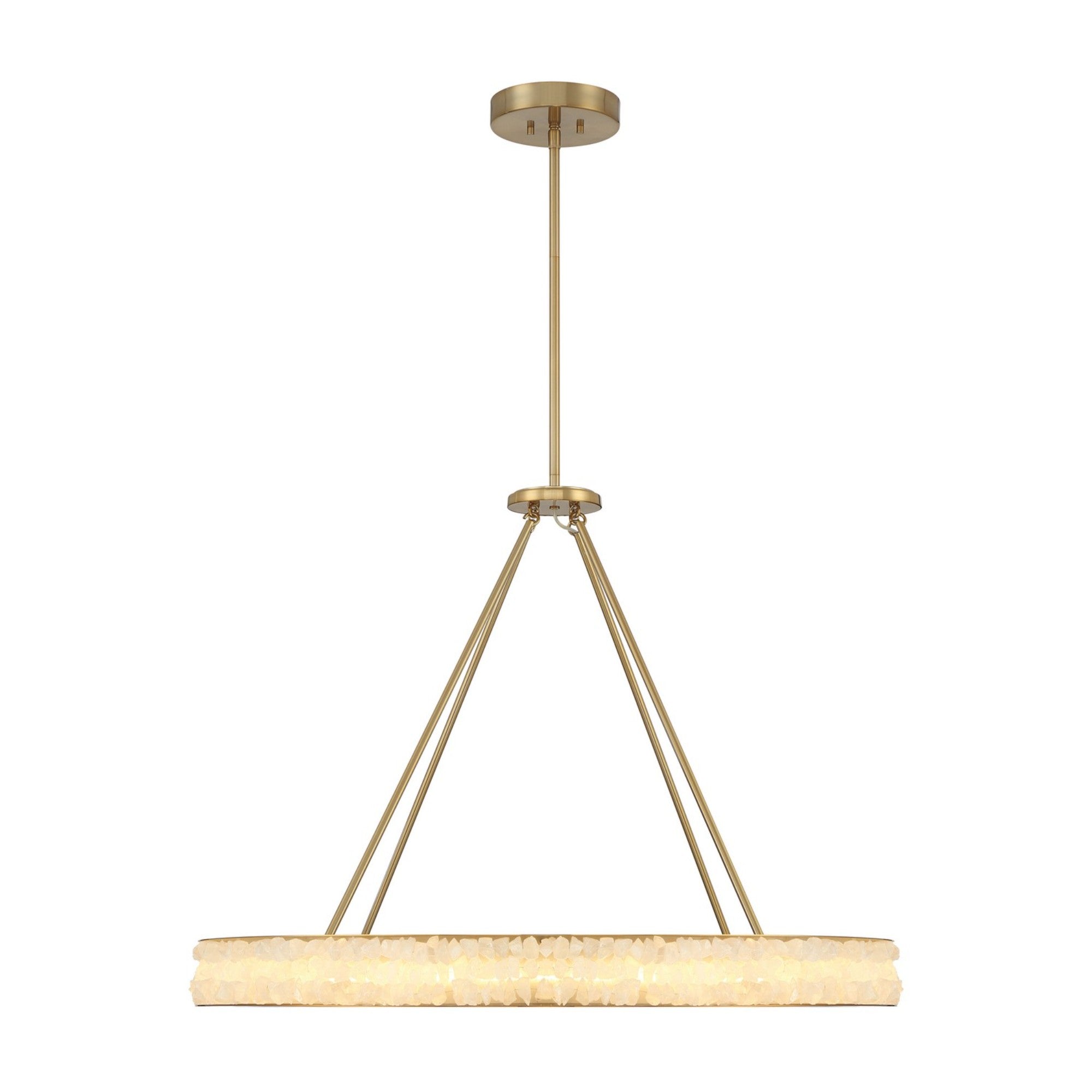 Divinely 37" LED Chandelier, Celeste Brass Finish - Bees Lighting