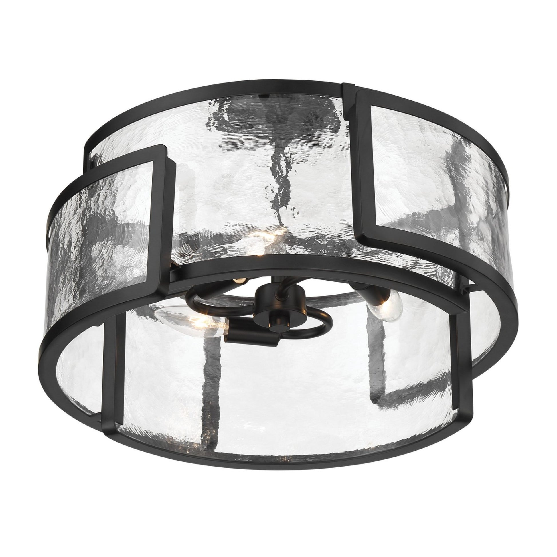 Bella Collina 18" 3-Light Semi-Flush Mount, Coal Finish - Bees Lighting