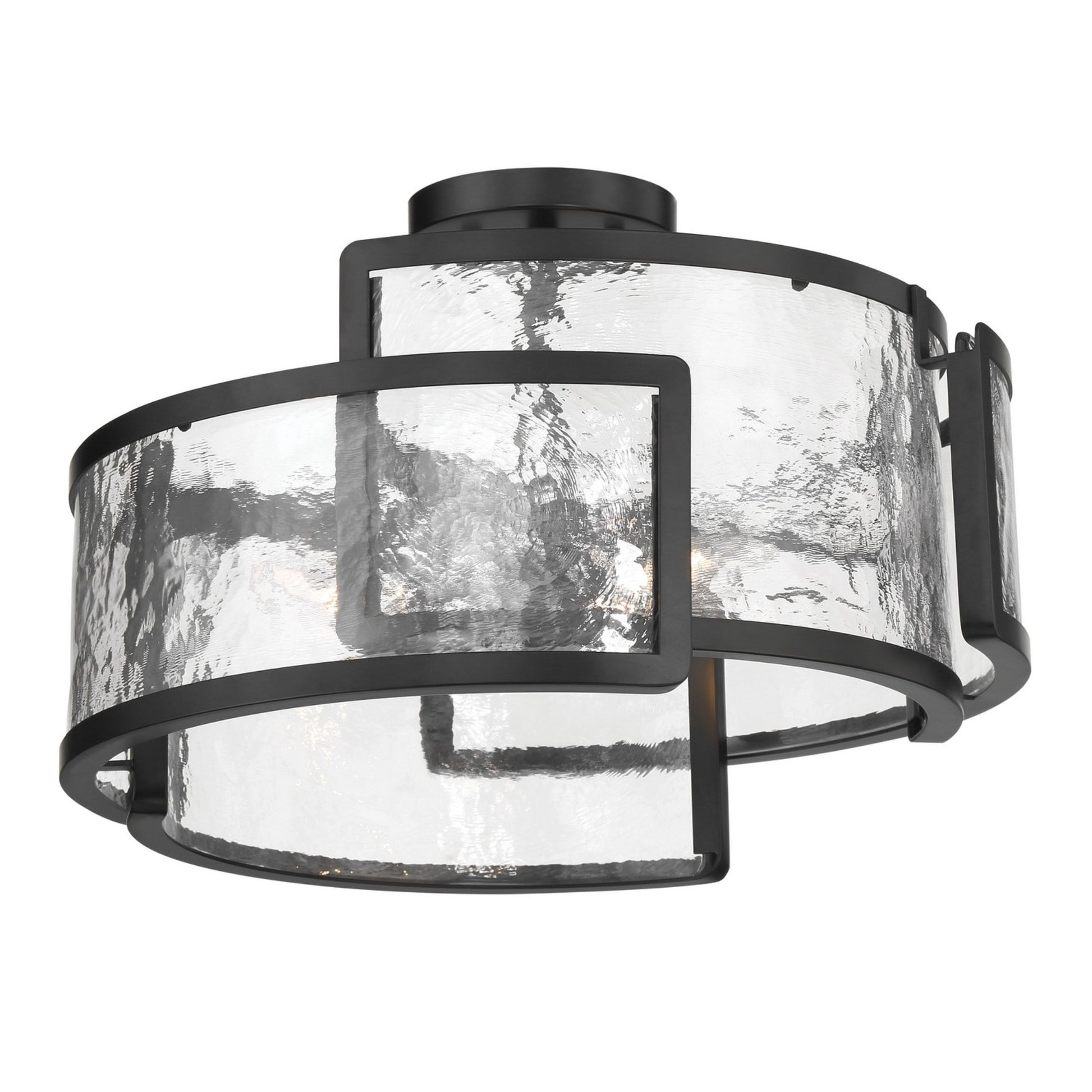 Bella Collina 18" 3-Light Semi-Flush Mount, Coal Finish - Bees Lighting