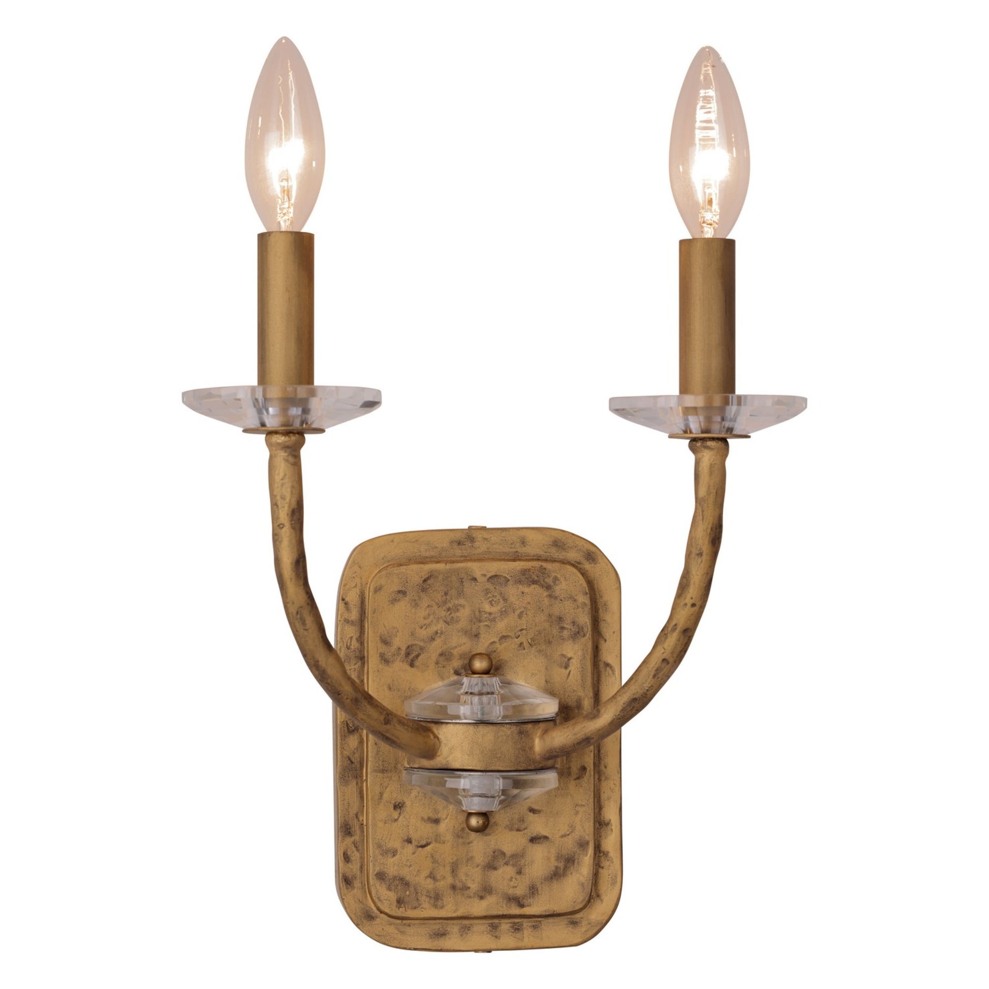 Atella 12" 2-Light Wall Sconce, Ashen Gold Finish - Bees Lighting
