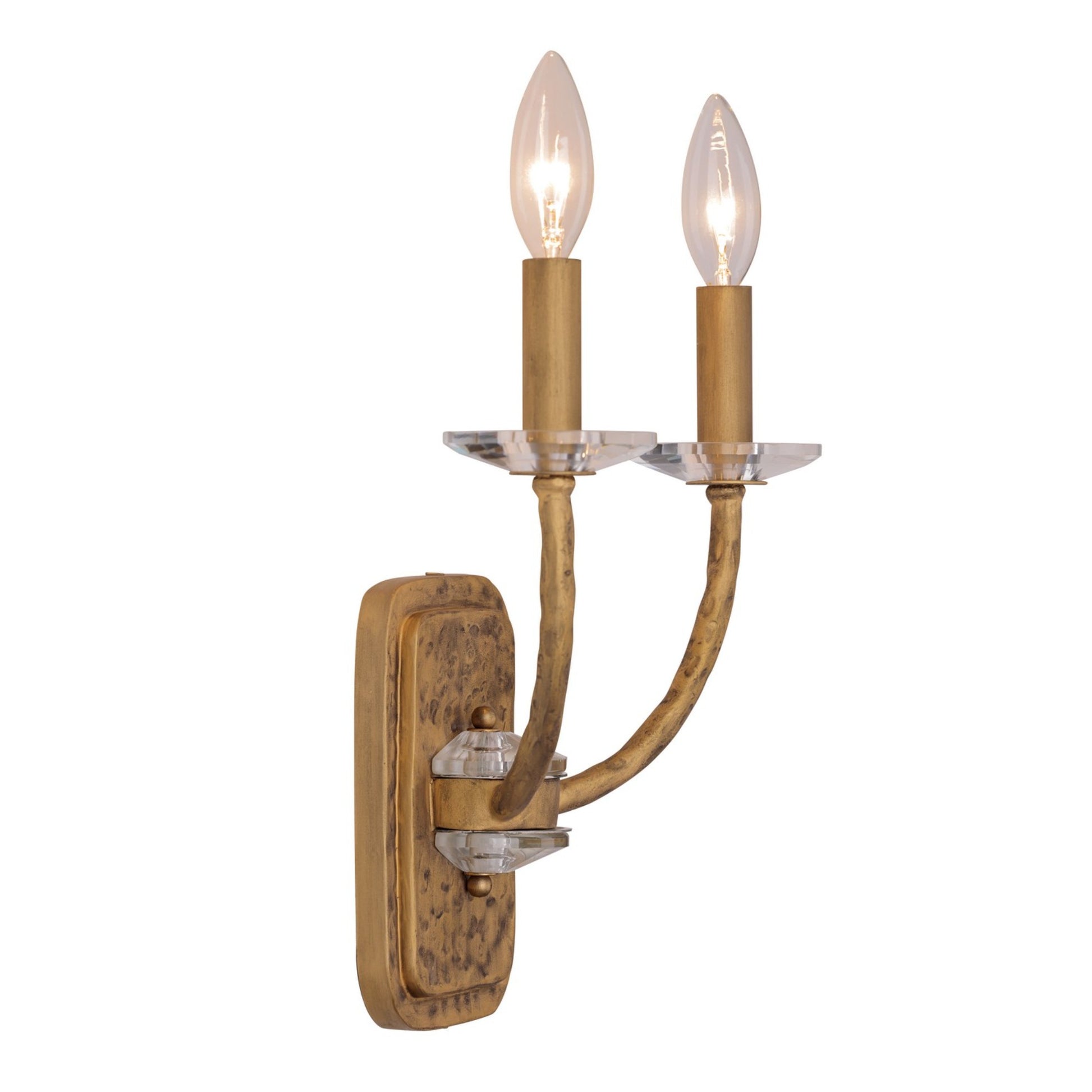 Atella 12" 2-Light Wall Sconce, Ashen Gold Finish - Bees Lighting