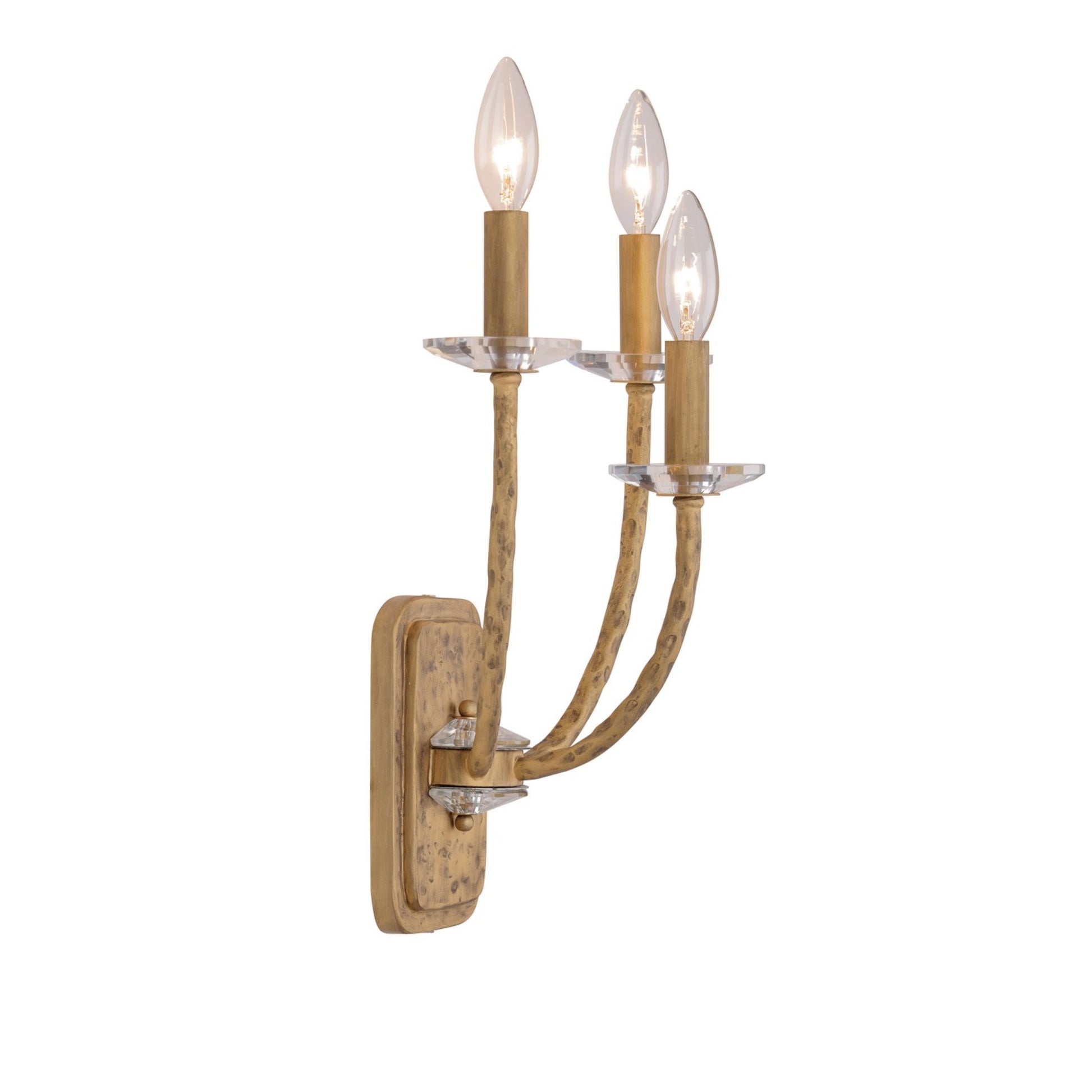 Atella 14" 3-Light Wall Sconce, Ashen Gold Finish - Bees Lighting