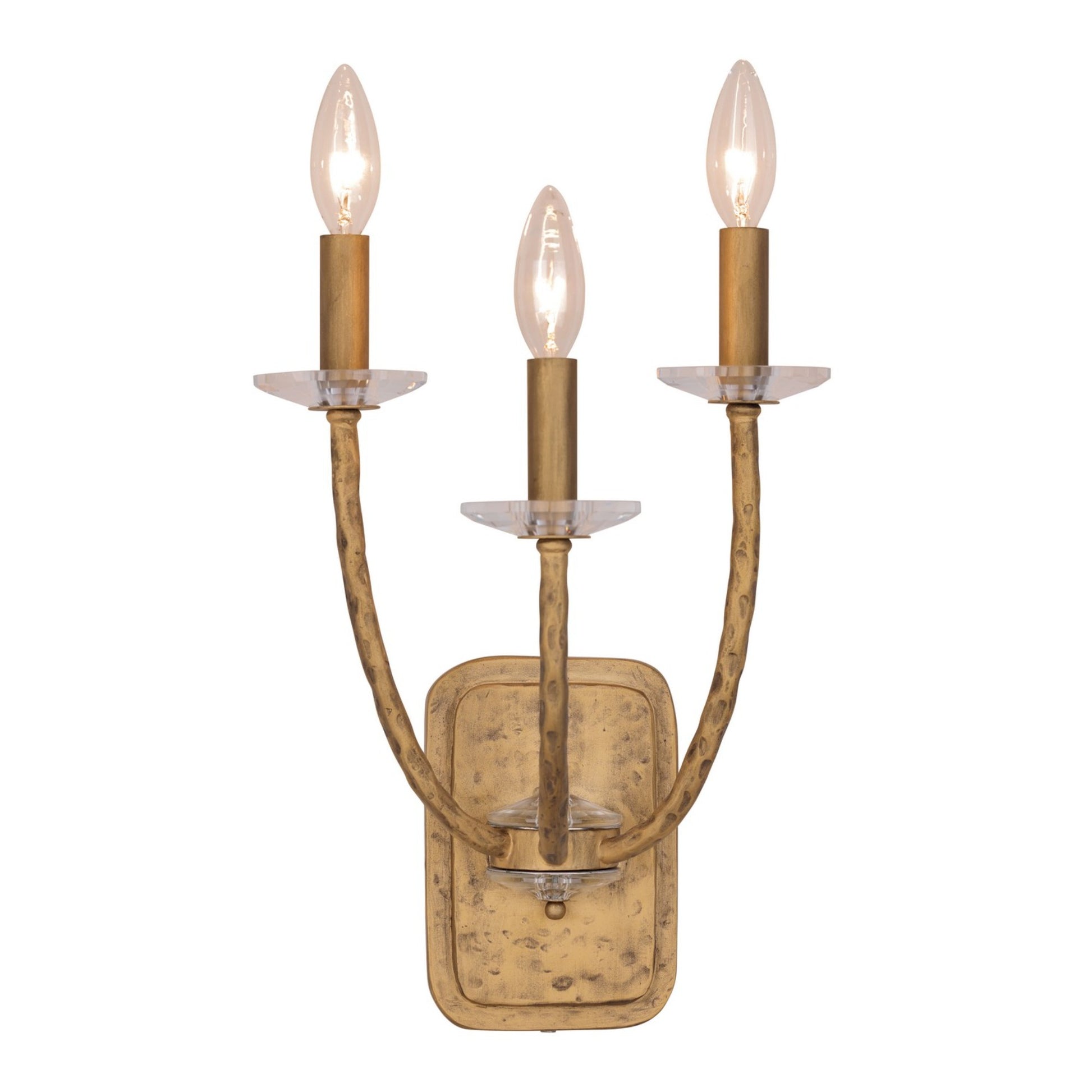 Atella 14" 3-Light Wall Sconce, Ashen Gold Finish - Bees Lighting