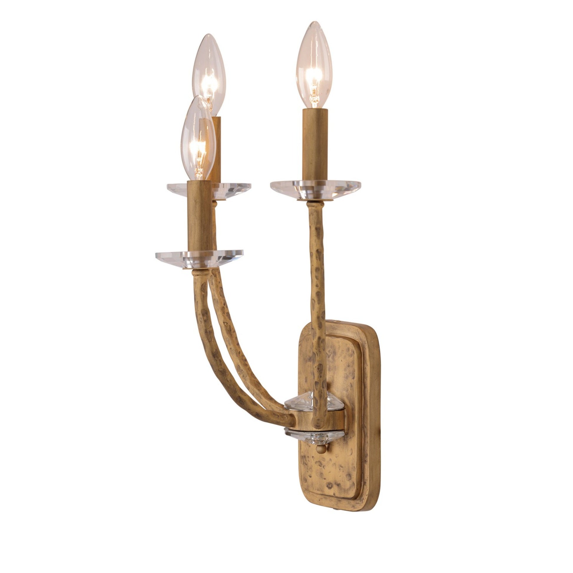 Atella 14" 3-Light Wall Sconce, Ashen Gold Finish - Bees Lighting