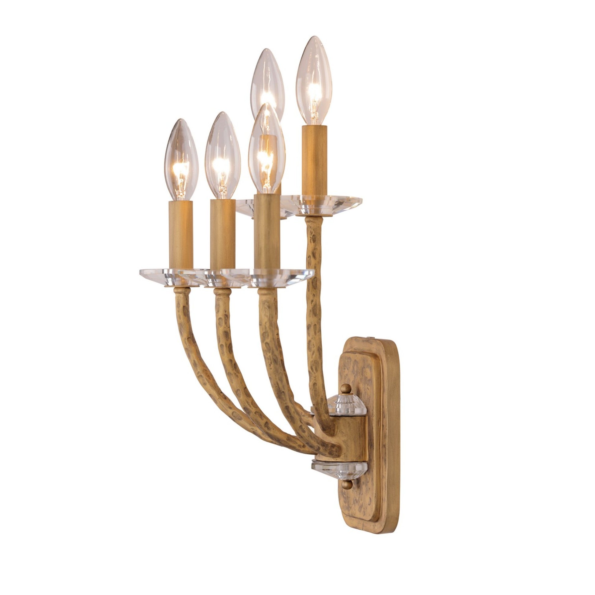 Atella 14" 5-Light Wall Sconce, Ashen Gold Finish - Bees Lighting