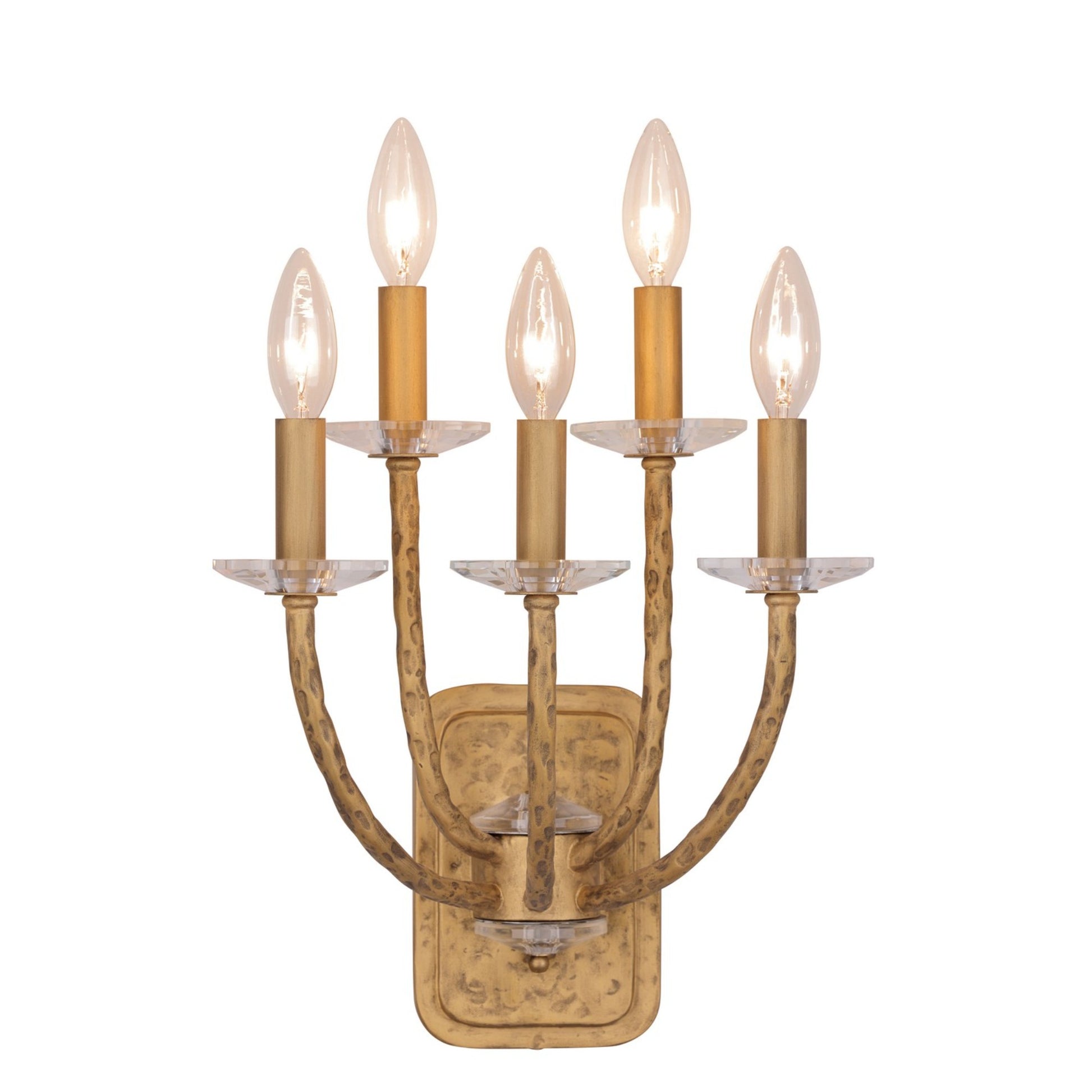 Atella 14" 5-Light Wall Sconce, Ashen Gold Finish - Bees Lighting