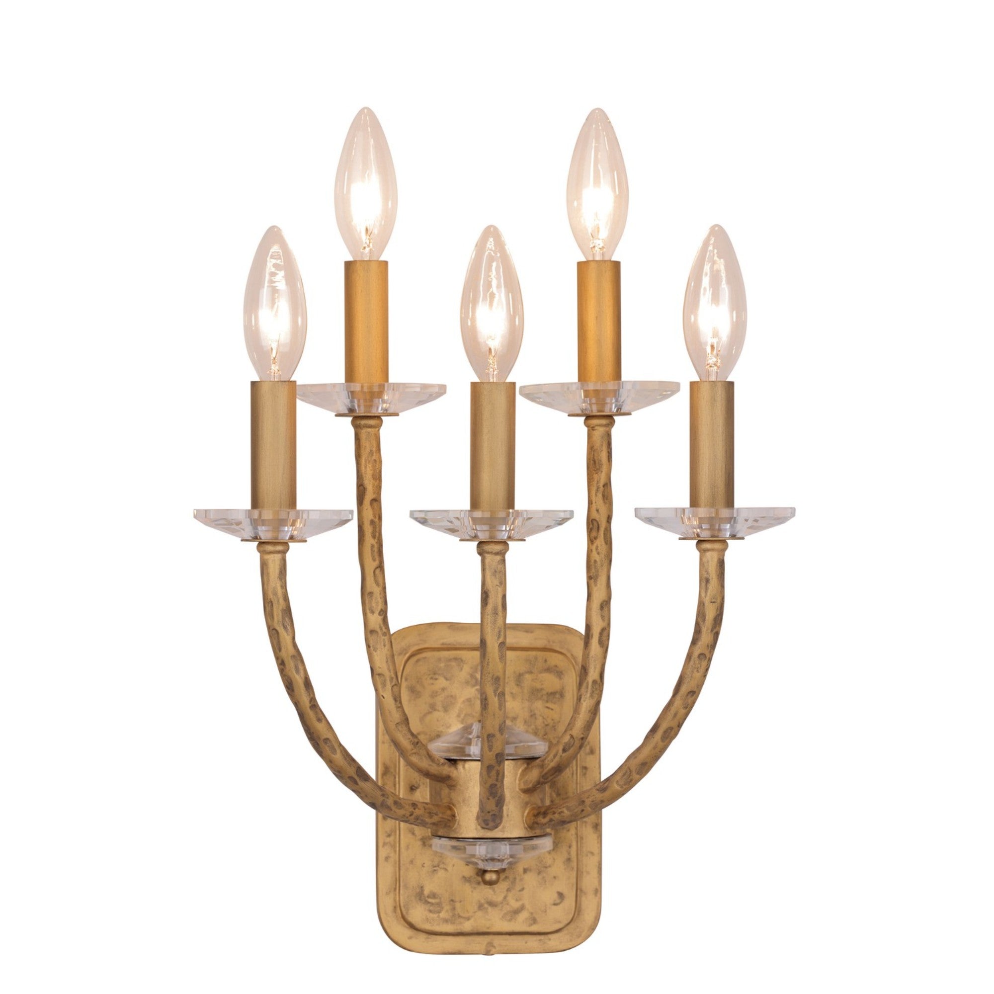 Atella 14" 5-Light Wall Sconce, Ashen Gold Finish - Bees Lighting