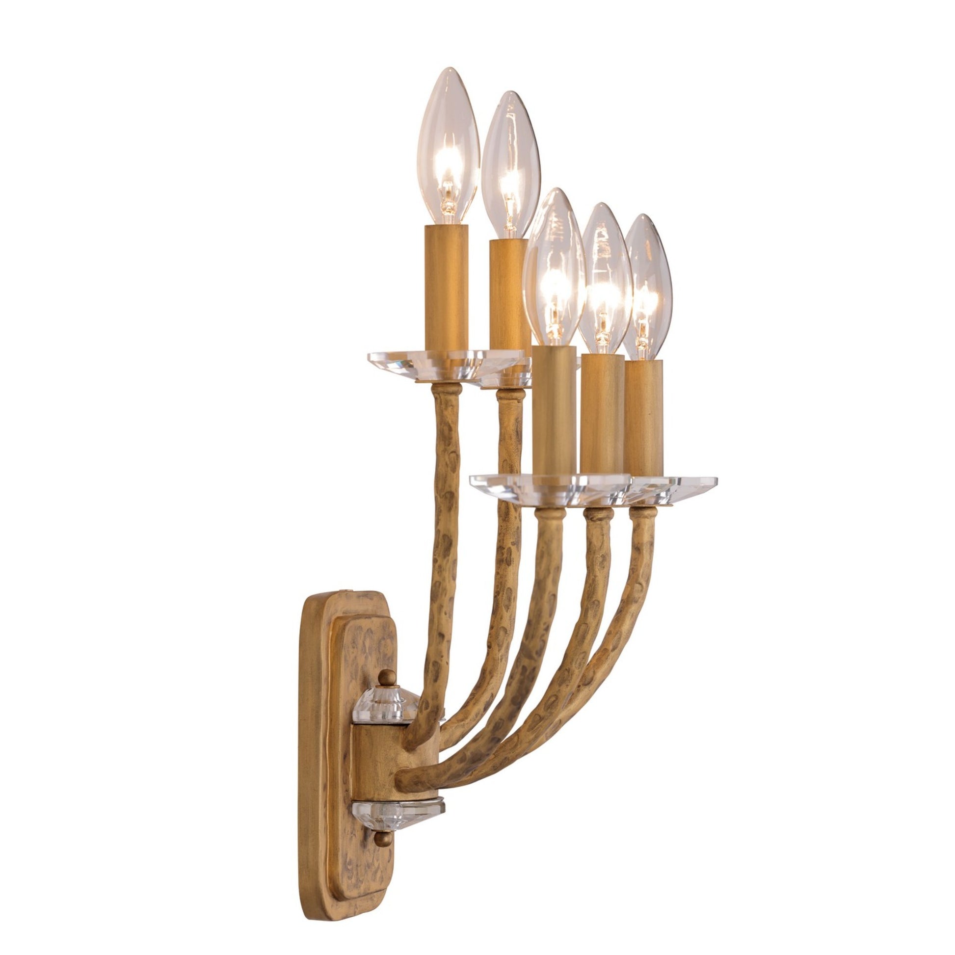Atella 14" 5-Light Wall Sconce, Ashen Gold Finish - Bees Lighting