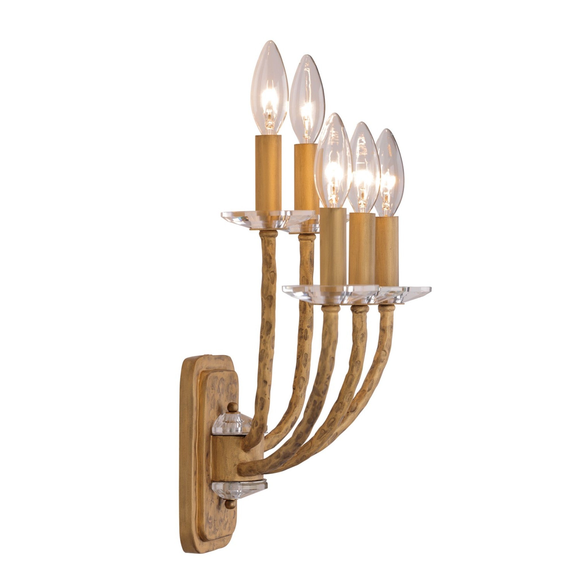 Atella 14" 5-Light Wall Sconce, Ashen Gold Finish - Bees Lighting