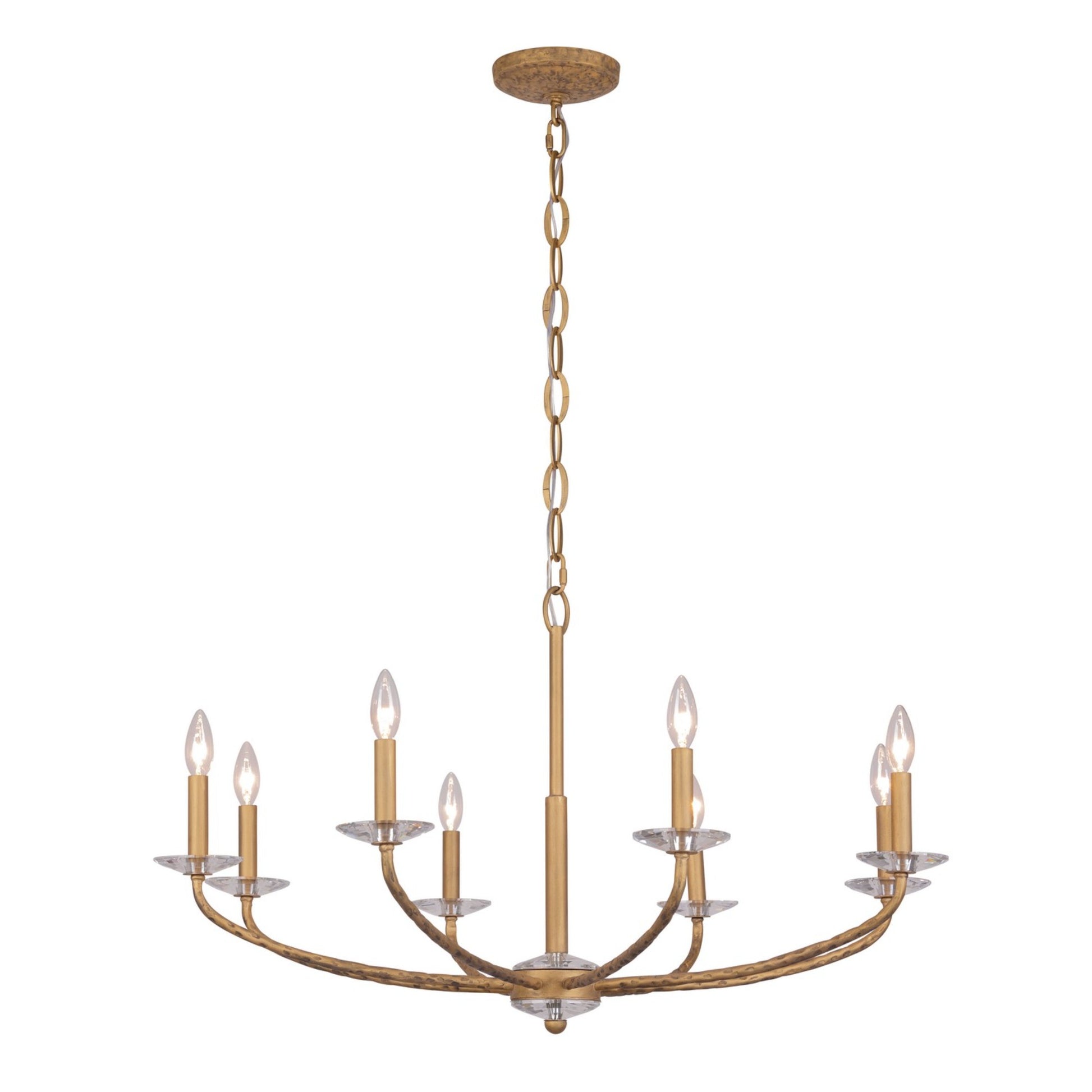Atella 36" 8-Light Chandelier, Ashen Gold Finish - Bees Lighting