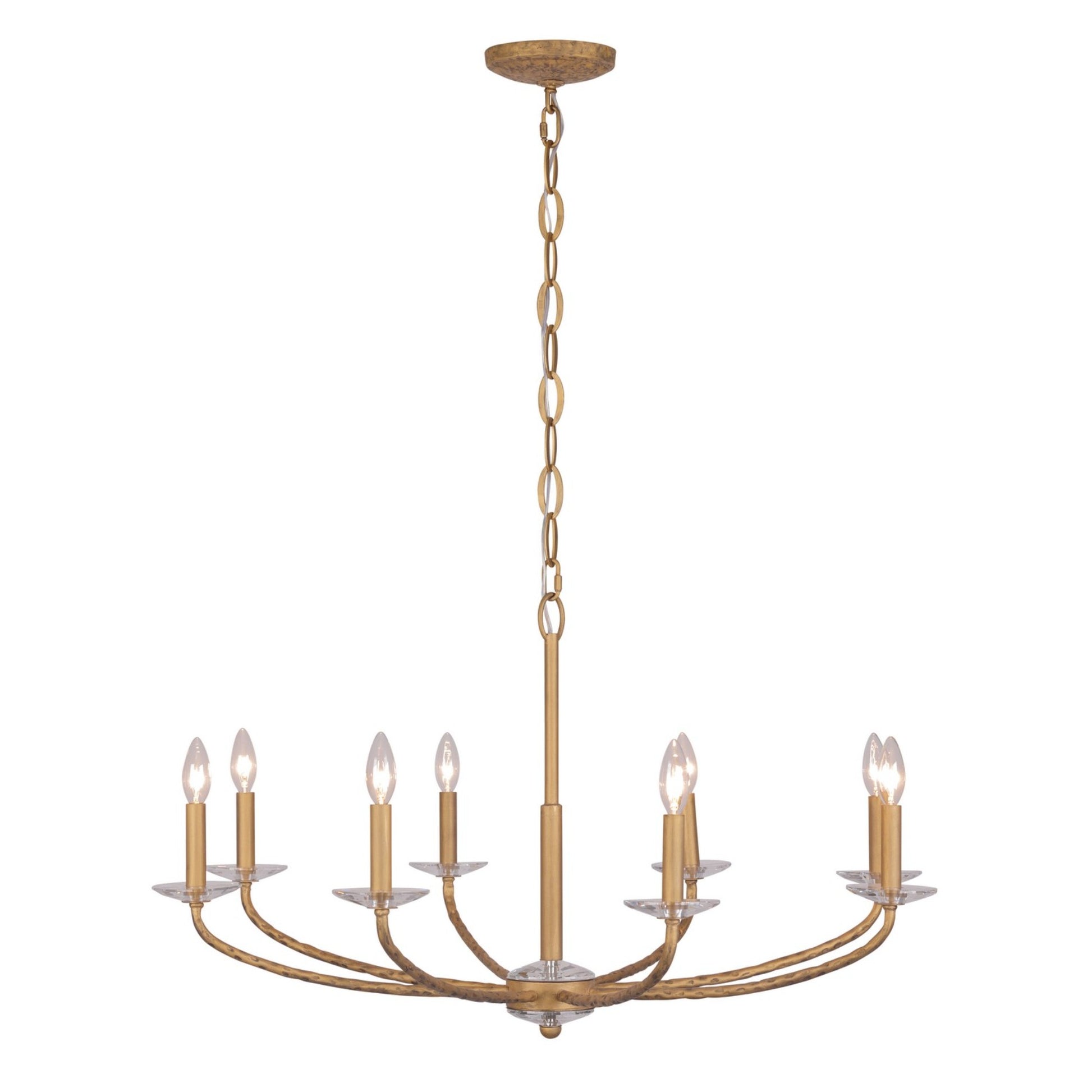 Atella 36" 8-Light Chandelier, Ashen Gold Finish - Bees Lighting