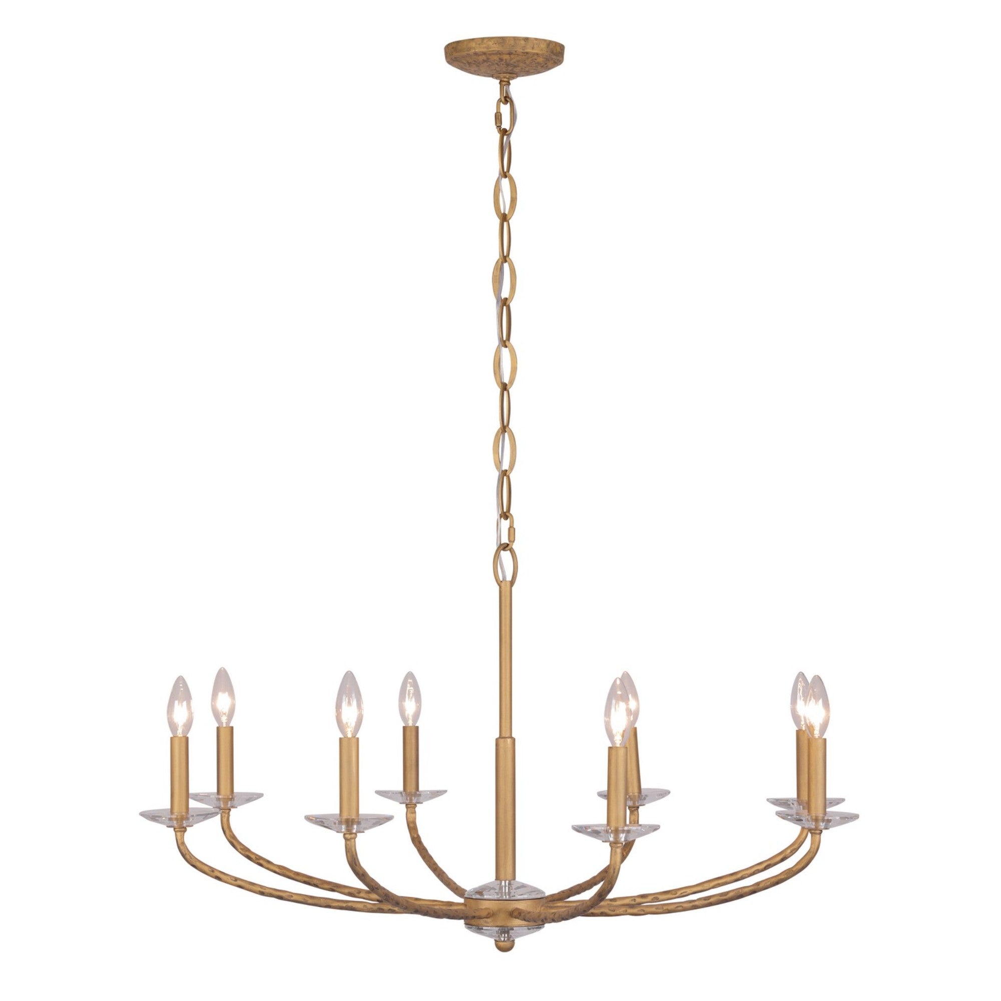 Atella 36" 8-Light Chandelier, Ashen Gold Finish - Bees Lighting