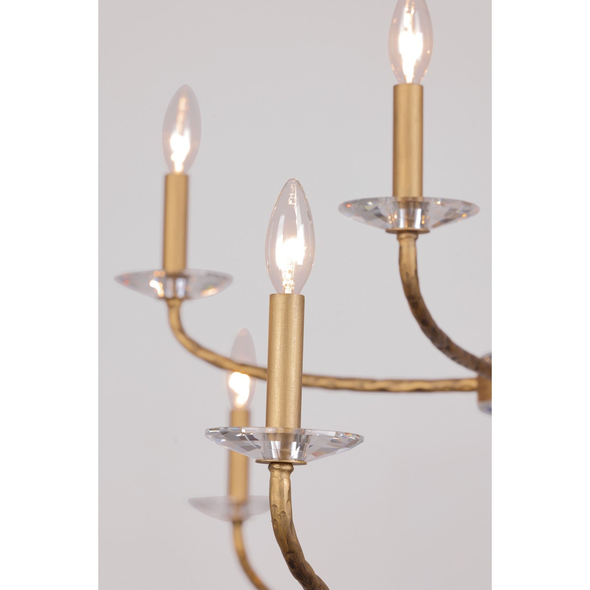 Atella 48" 12-Light Chandelier, Ashen Gold Finish - Bees Lighting
