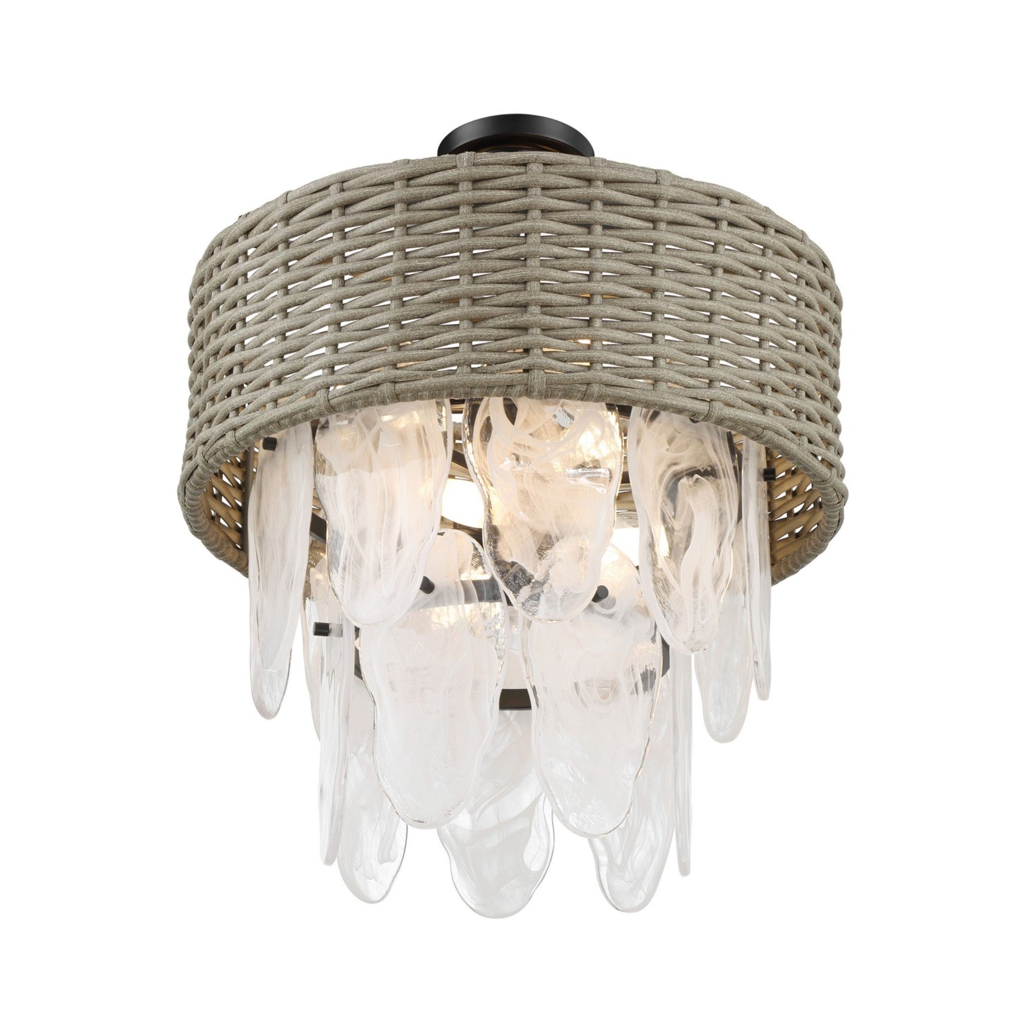 Breakers Isle 20" 6-Light Semi-Flush Mount, Coal Finish - Bees Lighting