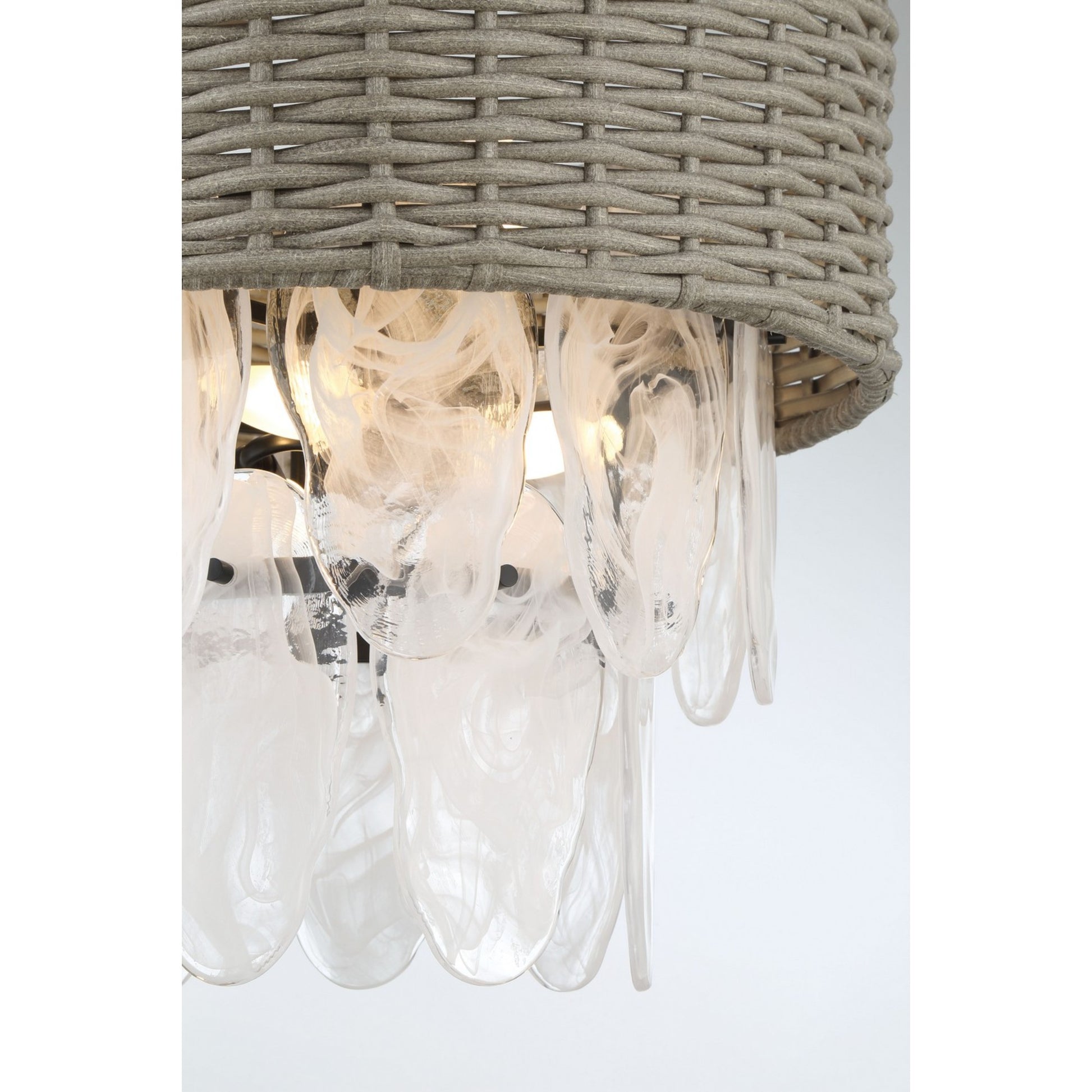 Breakers Isle 20" 6-Light Semi-Flush Mount, Coal Finish - Bees Lighting