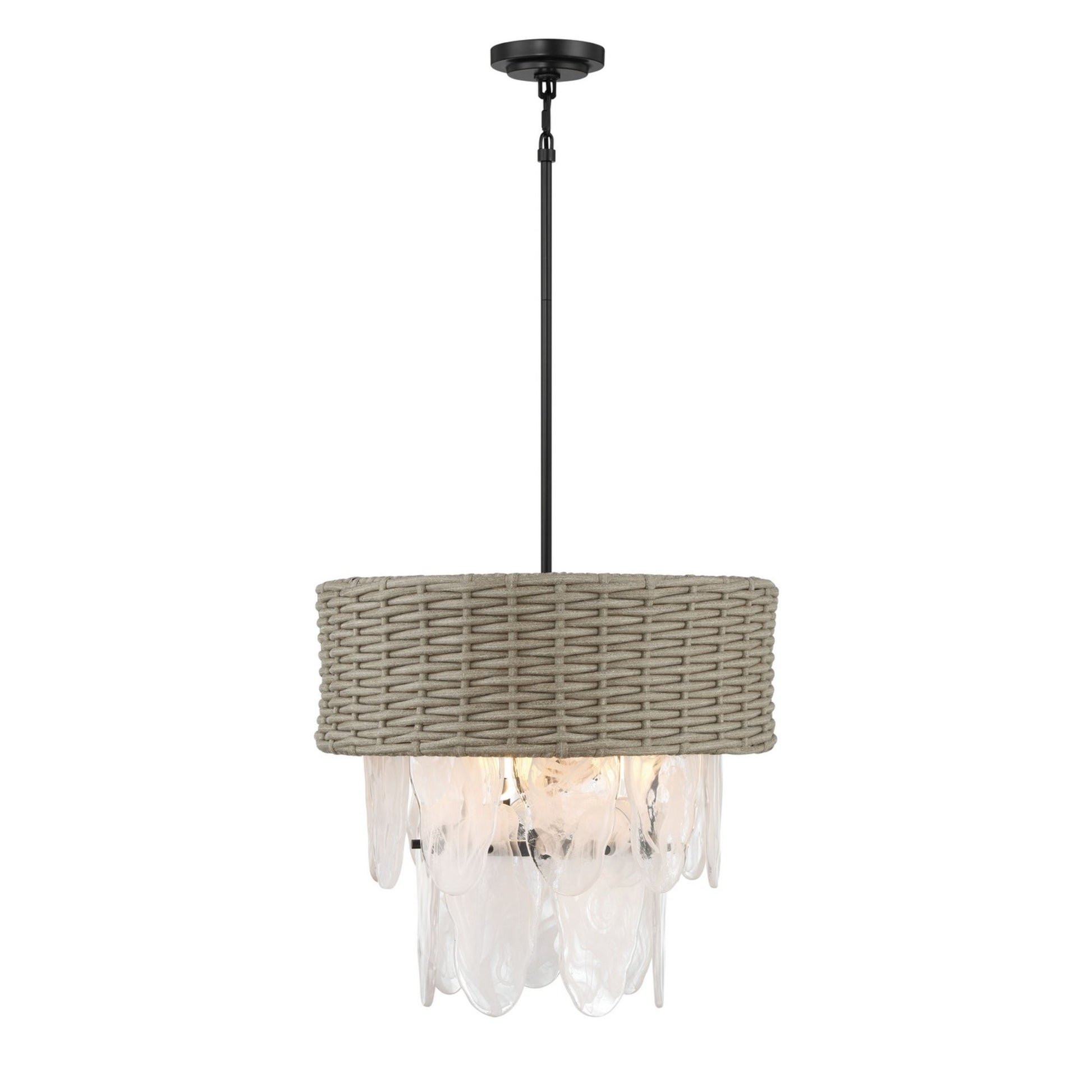 Breakers Isle 20" 6-Light Semi-Flush Mount, Coal Finish - Bees Lighting