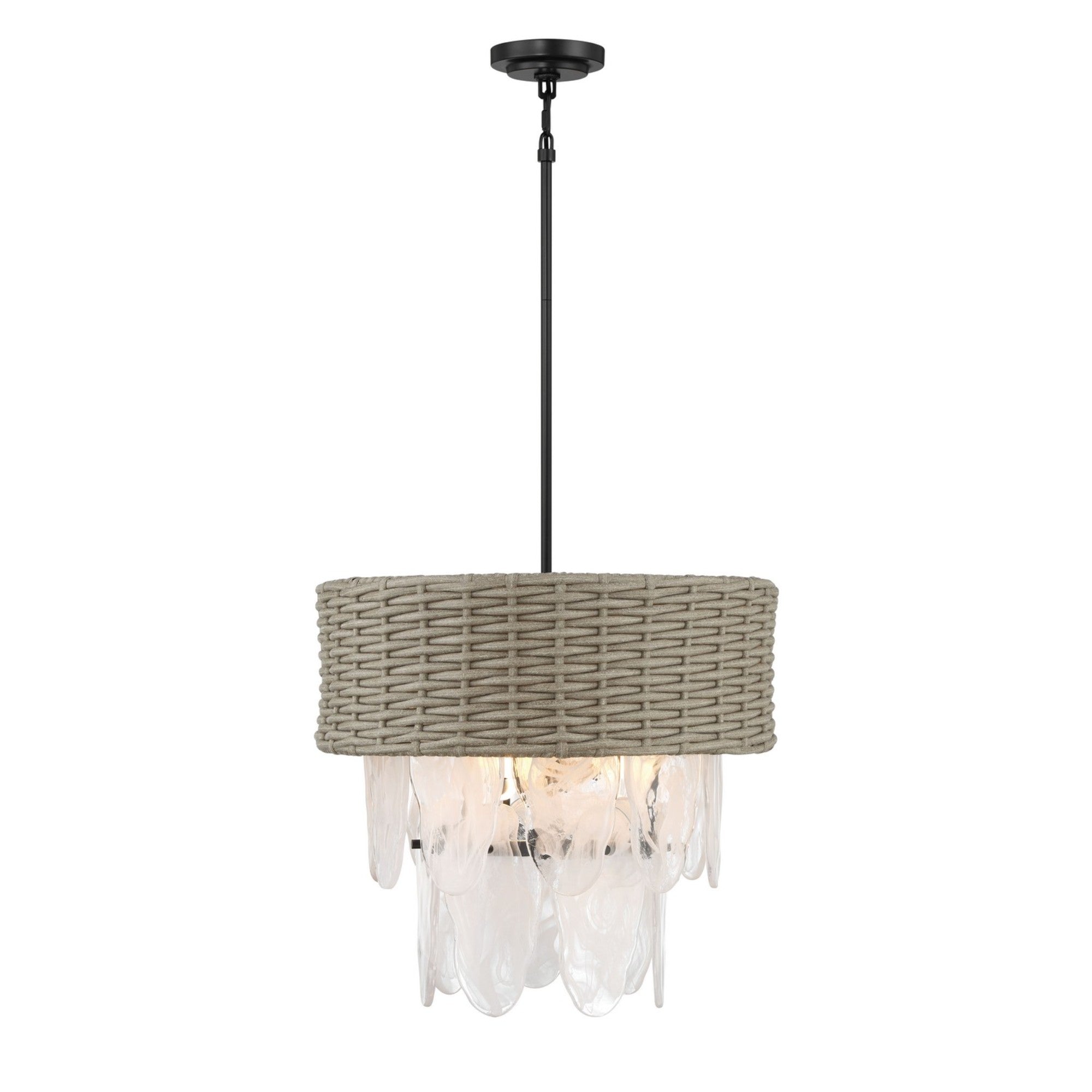 Breakers Isle 20" 6-Light Semi-Flush Mount, Coal Finish - Bees Lighting