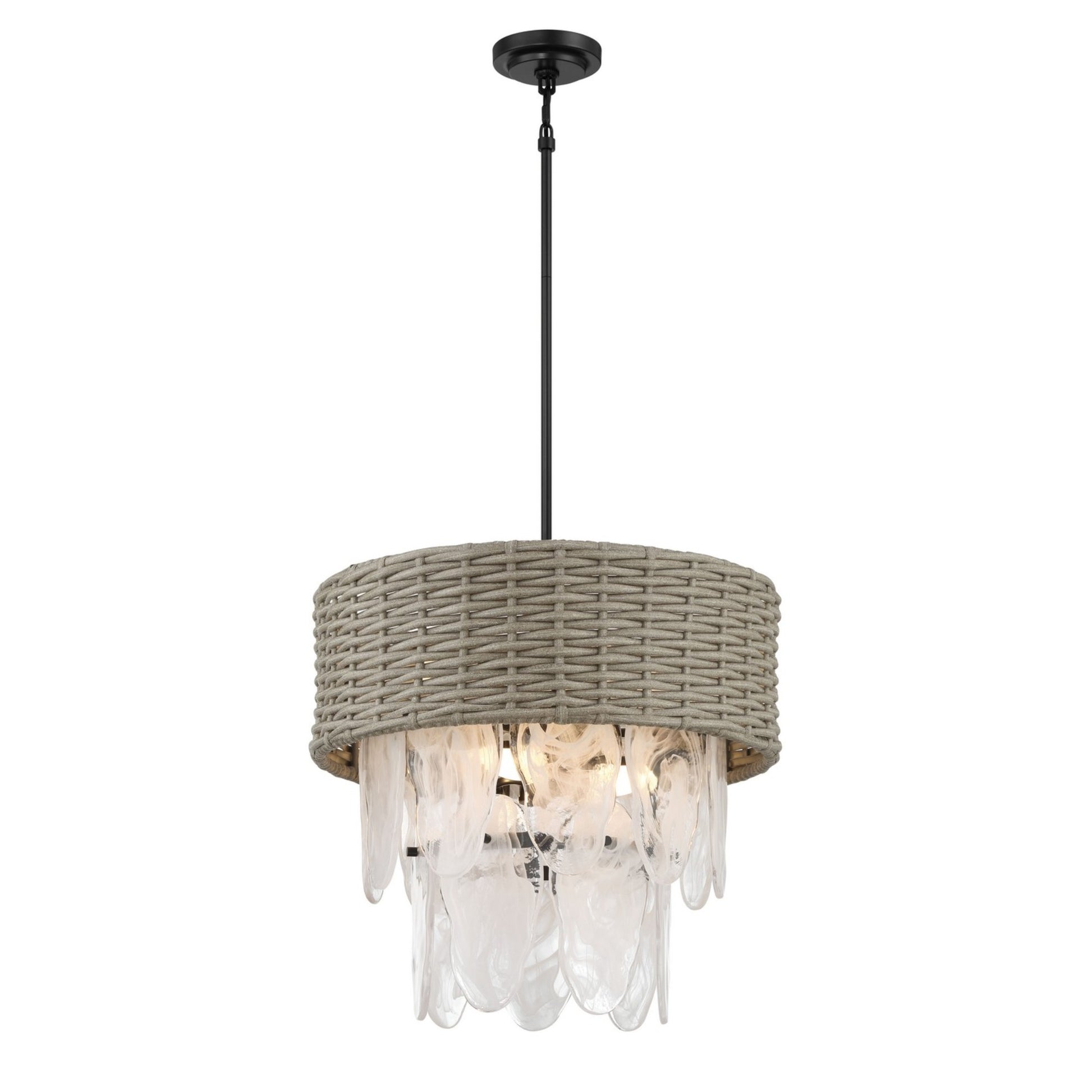 Breakers Isle 20" 6-Light Semi-Flush Mount, Coal Finish - Bees Lighting