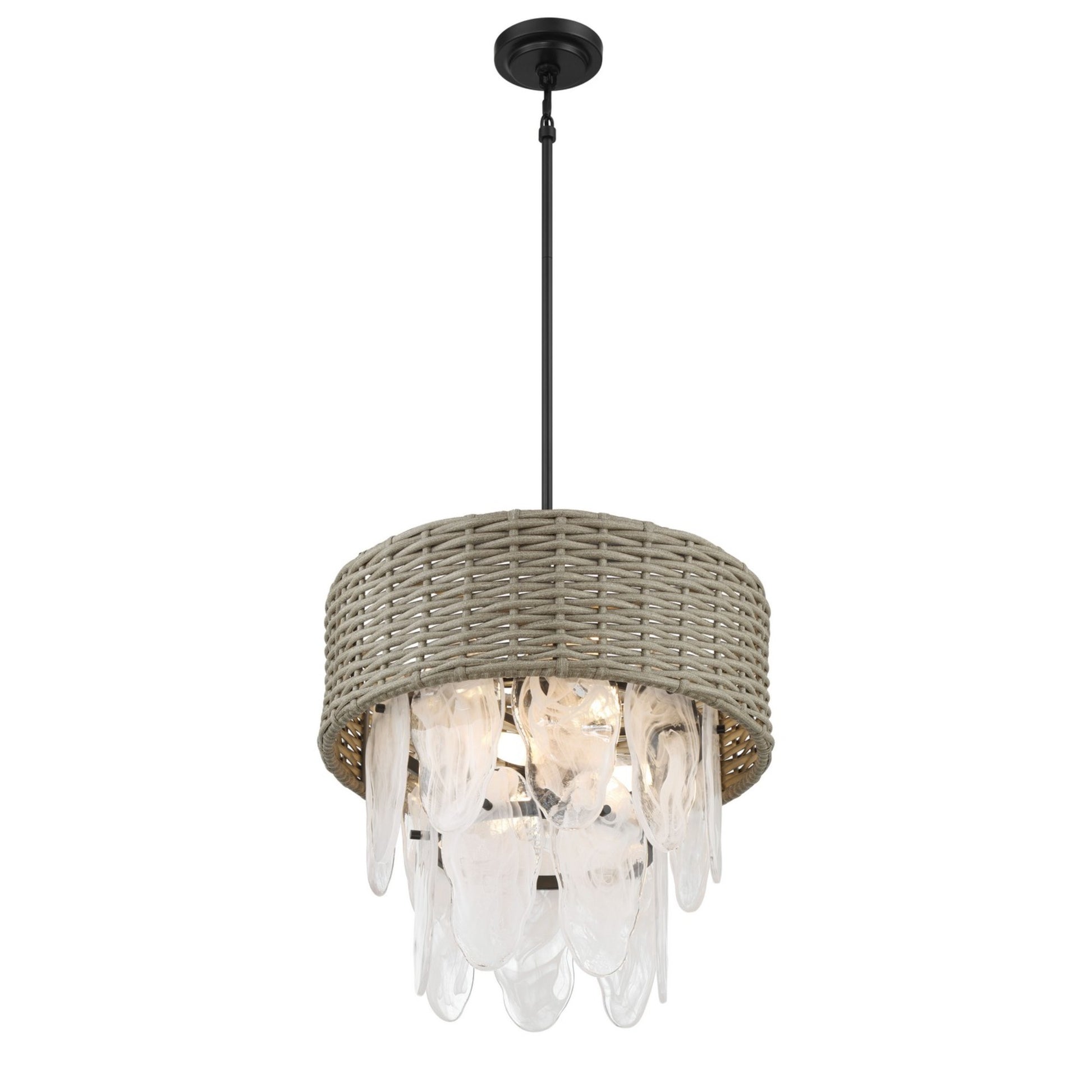 Breakers Isle 20" 6-Light Semi-Flush Mount, Coal Finish - Bees Lighting