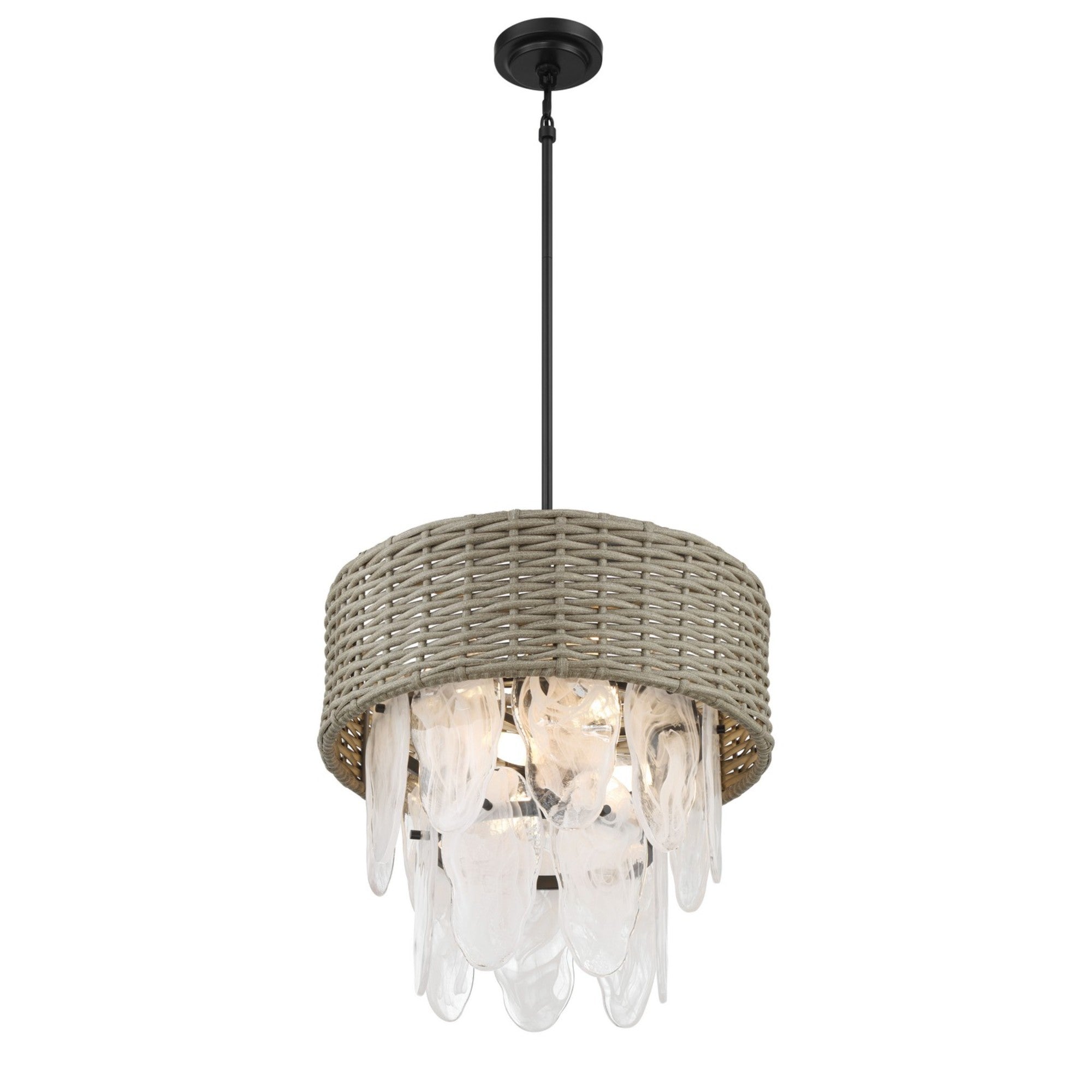 Breakers Isle 20" 6-Light Semi-Flush Mount, Coal Finish - Bees Lighting