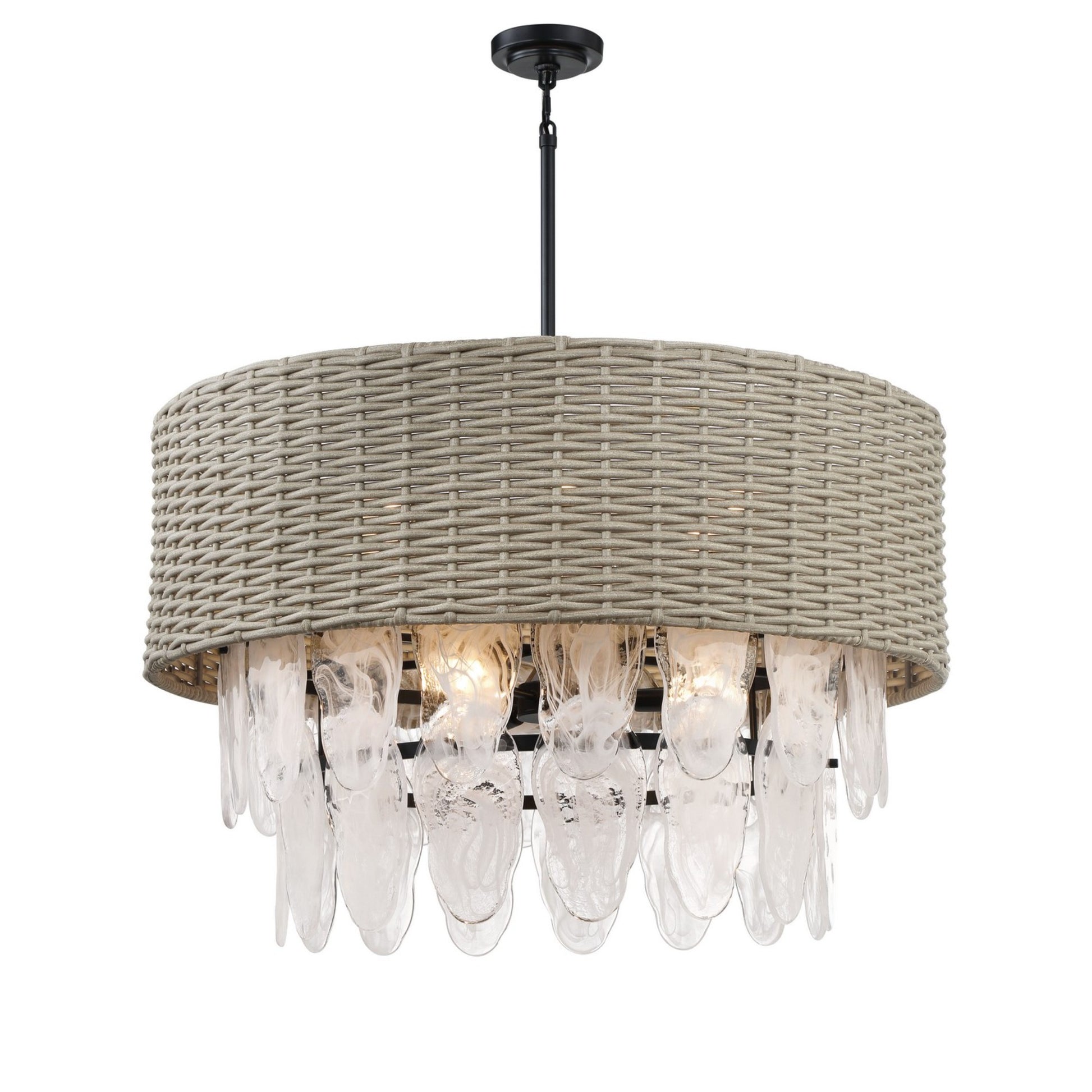 Breakers Isle 33" 9-Light Pendant, Coal Finish - Bees Lighting