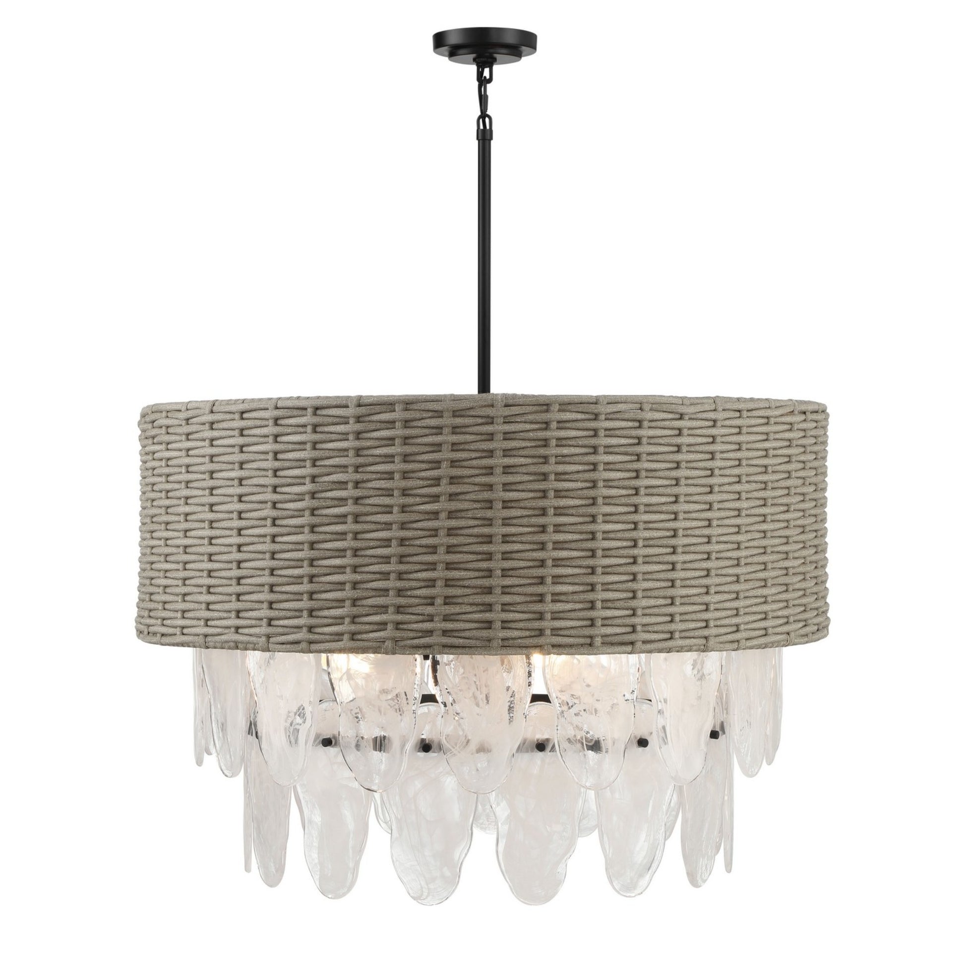 Breakers Isle 33" 9-Light Pendant, Coal Finish - Bees Lighting