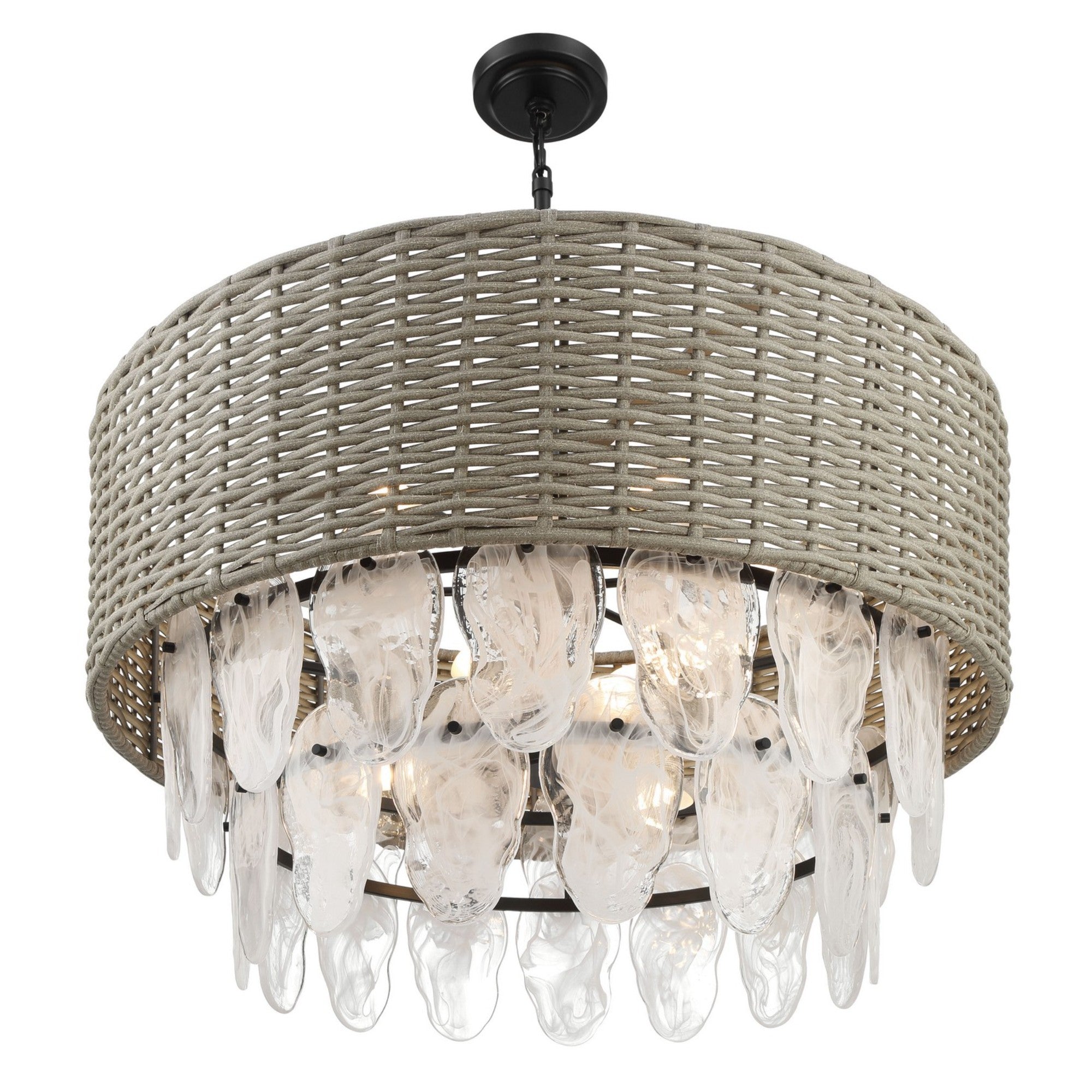Breakers Isle 33" 9-Light Pendant, Coal Finish - Bees Lighting